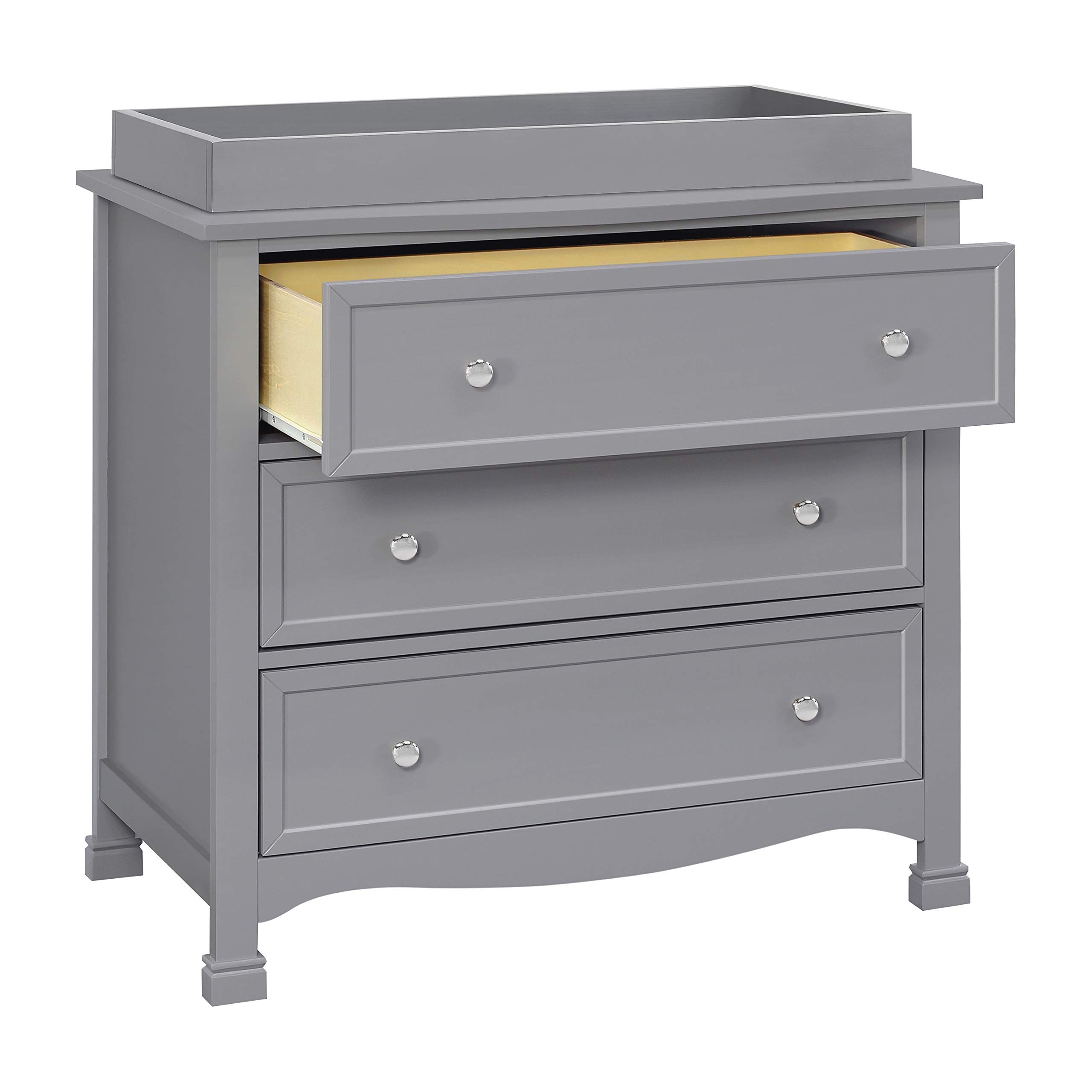 DaVinci Kalani 3-Drawer Grey Dresser for Nursery & Kids Room - Modern Baby Furniture with Ample Storage Space