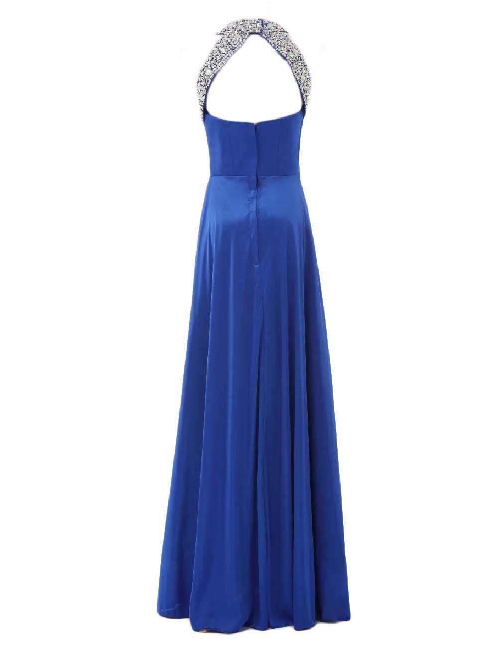 Elegant Backless Beaded Prom Dress for Women - Formal Evening Gown for Parties, Dances & Special Occasions | Perfect for Homecoming, Graduation & Black Tie Events