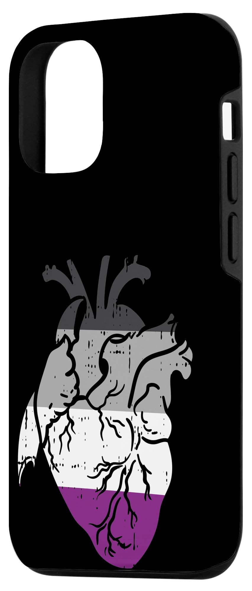 iPhone 12/12 Pro Case - Asexual Pride Flag with Anatomical Heart Design - Perfect LGBT Gift for Asexuality Awareness & Phone Protection - Great for Everyday Use, Pride Events & LGBTQ+ Support