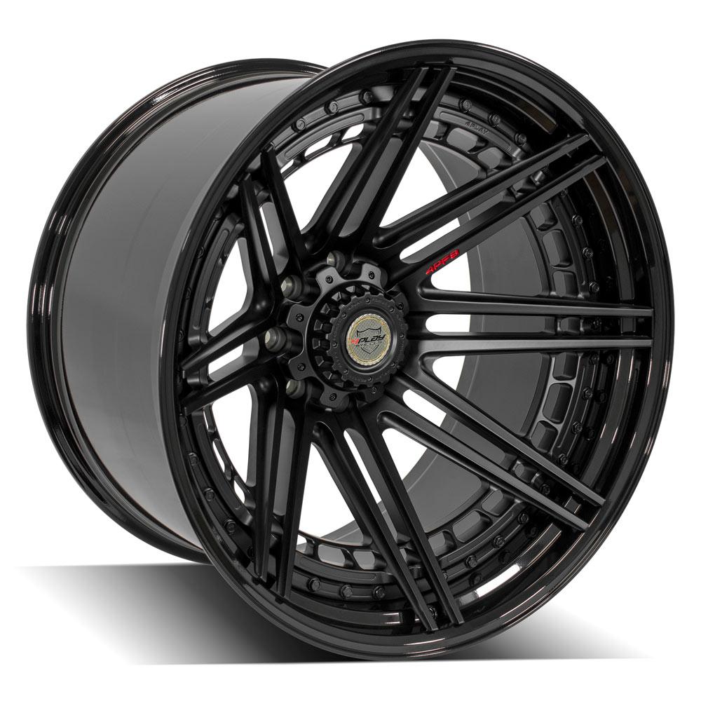 4Play Forged Series 4PF8 Matte Black Center with Gloss Black Barrel 24x14.0 8x165.1mm 124.9mm Offset Wheels - Premium Alloy Rims for Trucks, SUVs, and Off-Road Vehicles - Perfect for Custom Builds and Performance Upgrades