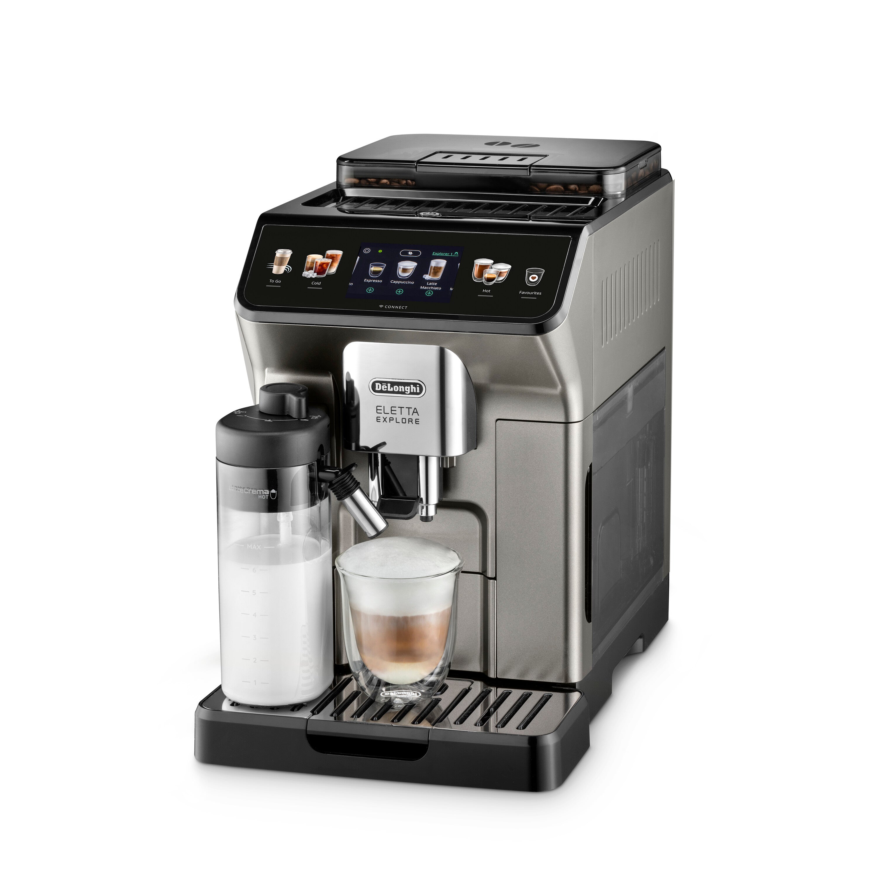 De'Longhi ECAM450.86.T Eletta Explore Automatic Espresso Coffee Machine with Built-in Grinder - Perfect for Home, Office & Coffee Lovers