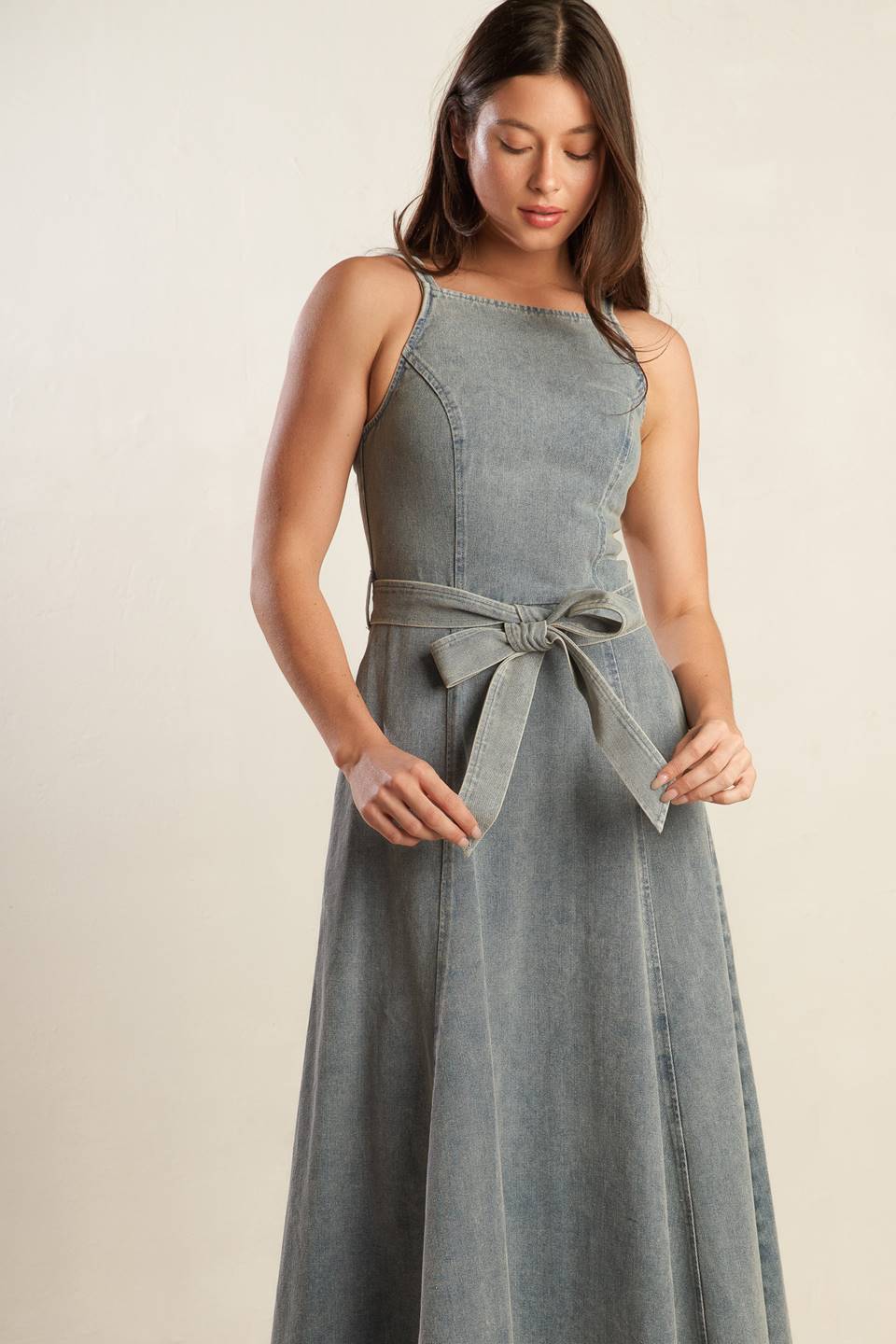 Stylish A Day at the Vineyard Denim Midi Dress for Women - Perfect for Wine Tasting, Brunch & Summer Outings