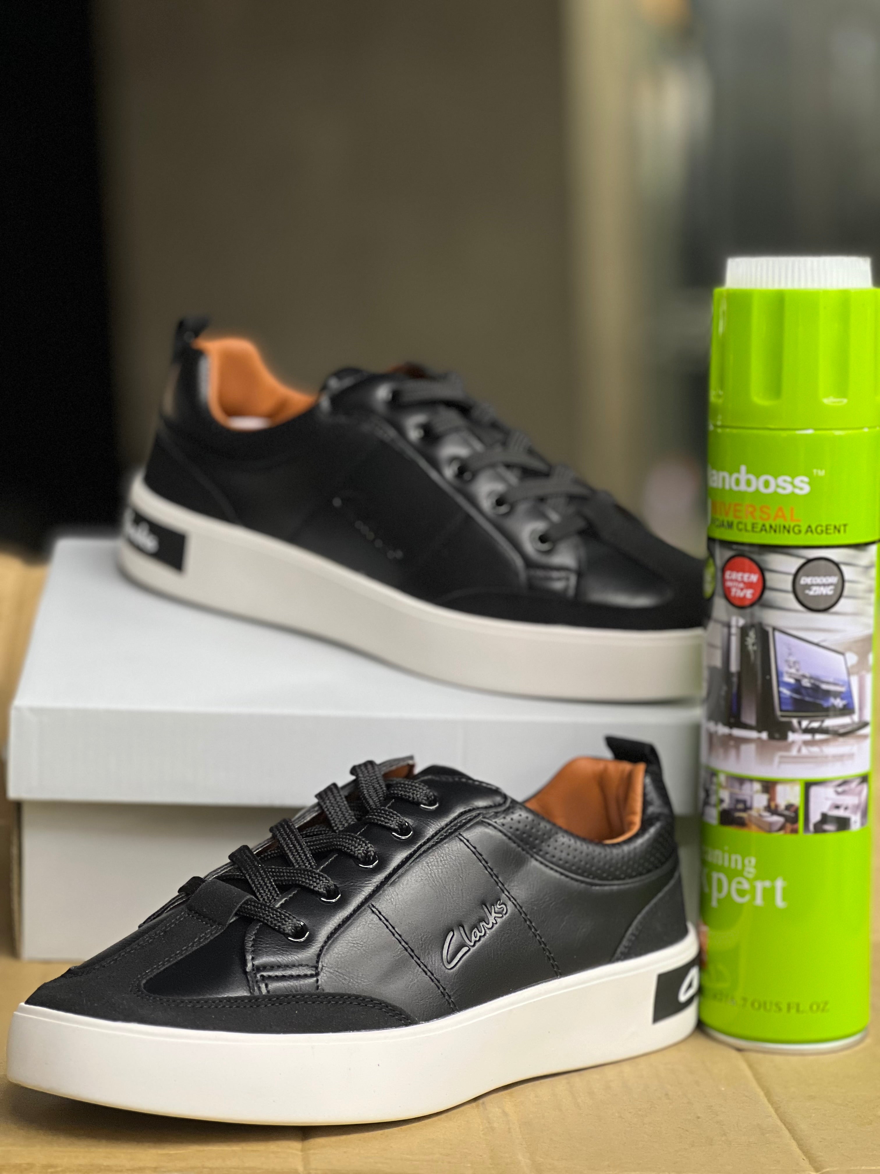 Clarks Smart Casual Sneakers for Men & Women - Comfortable Black Walking Shoes for Work, Travel & Everyday Wear