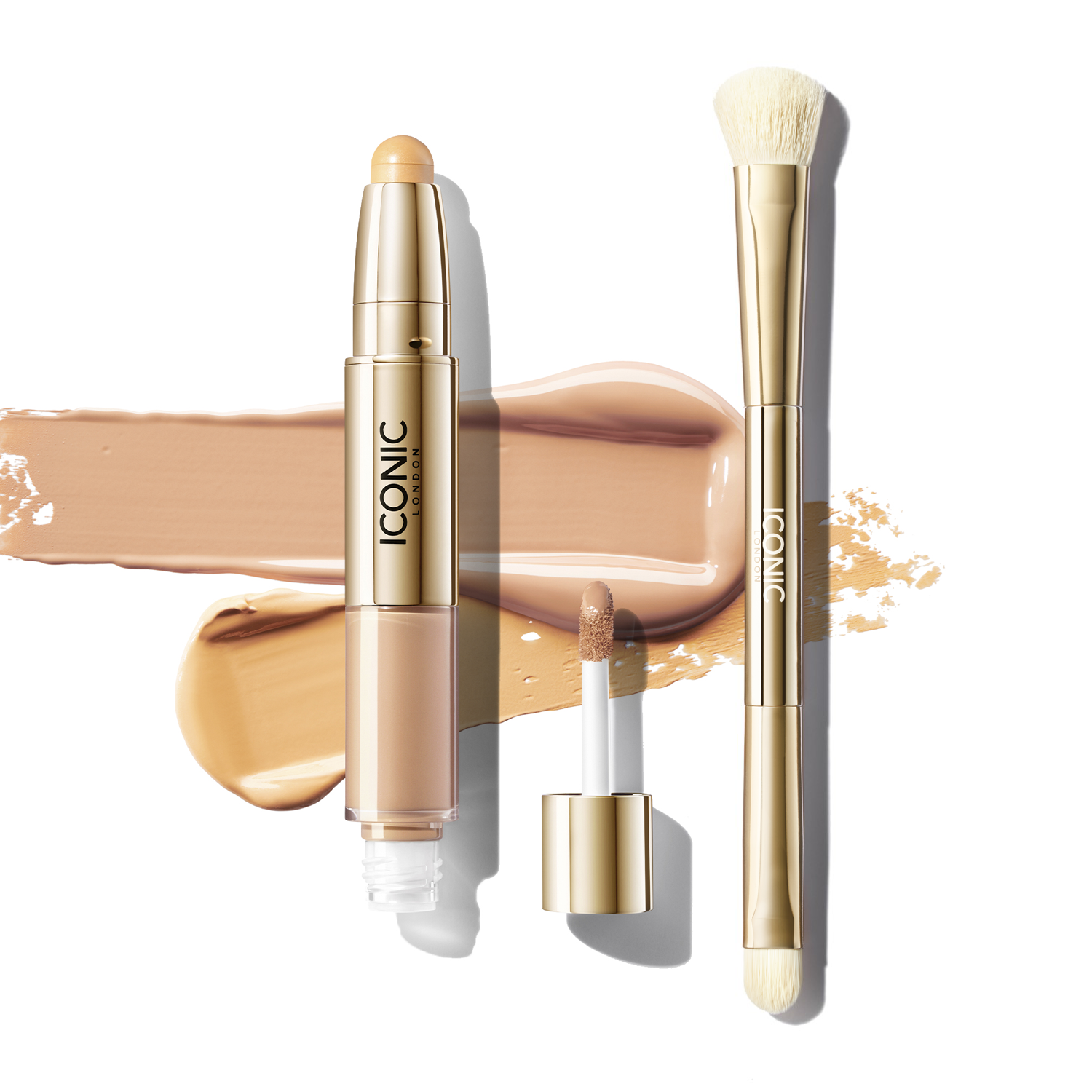 Radiant Concealer & Brightening Duo with Brush - Full Coverage Makeup for Dark Circles & Blemishes - Perfect for Everyday Wear & Special Occasions