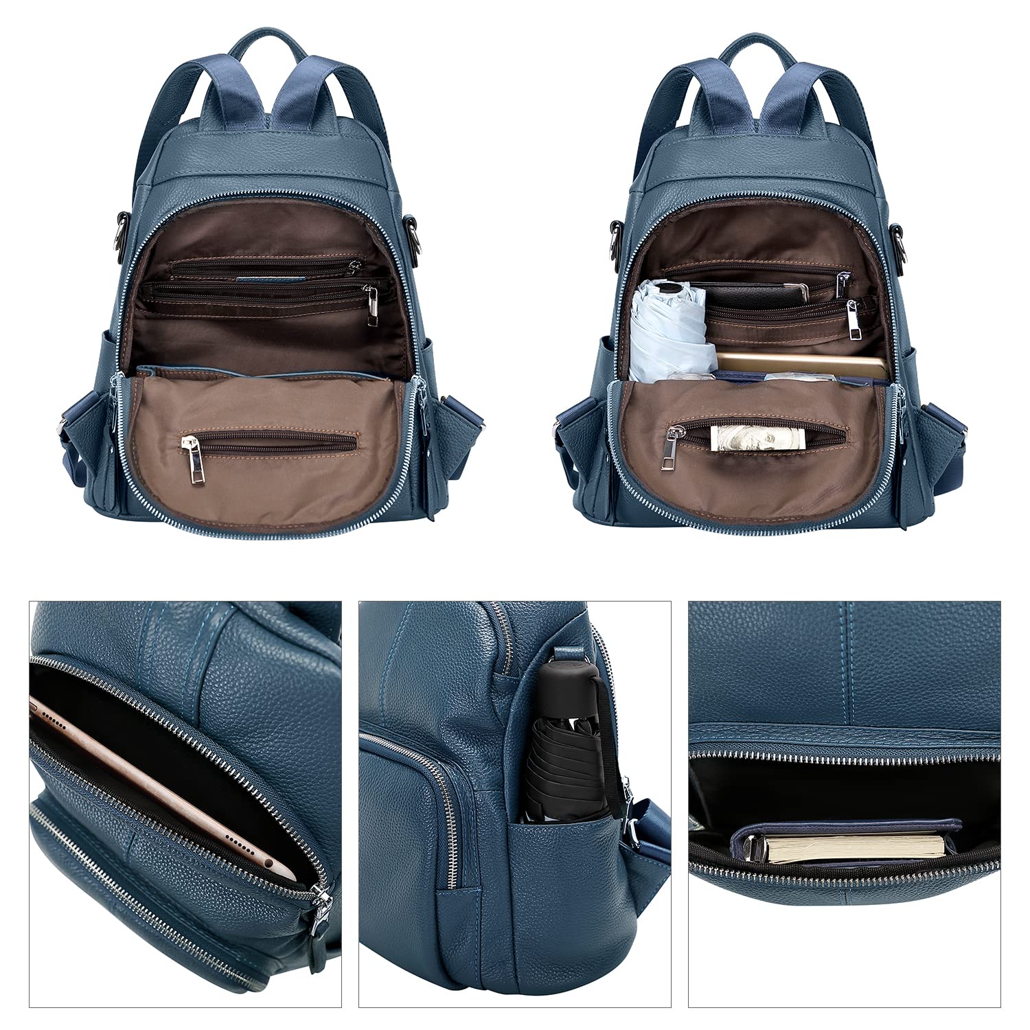 ALTOSY Women's Soft Leather Backpack Purse - Stylish Versatile Shoulder Bag for Work, Travel & Daily Use | Water-Resistant Laptop Backpack with Multiple Pockets