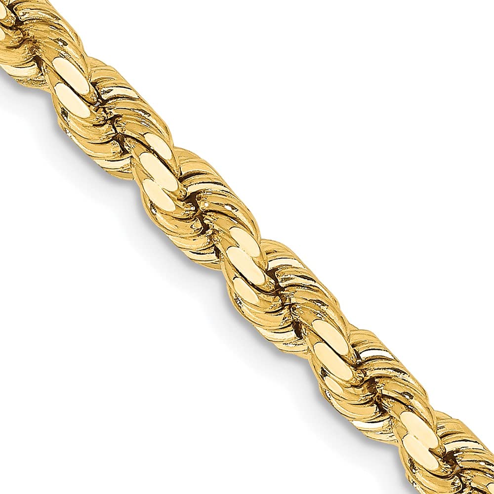 14K Yellow Gold 4.25mm Diamond Cut Rope Chain Necklace, Bracelet & Anklet Set - Elegant Jewelry for Women, Gift for Her, Perfect for Weddings, Parties & Everyday Wear
