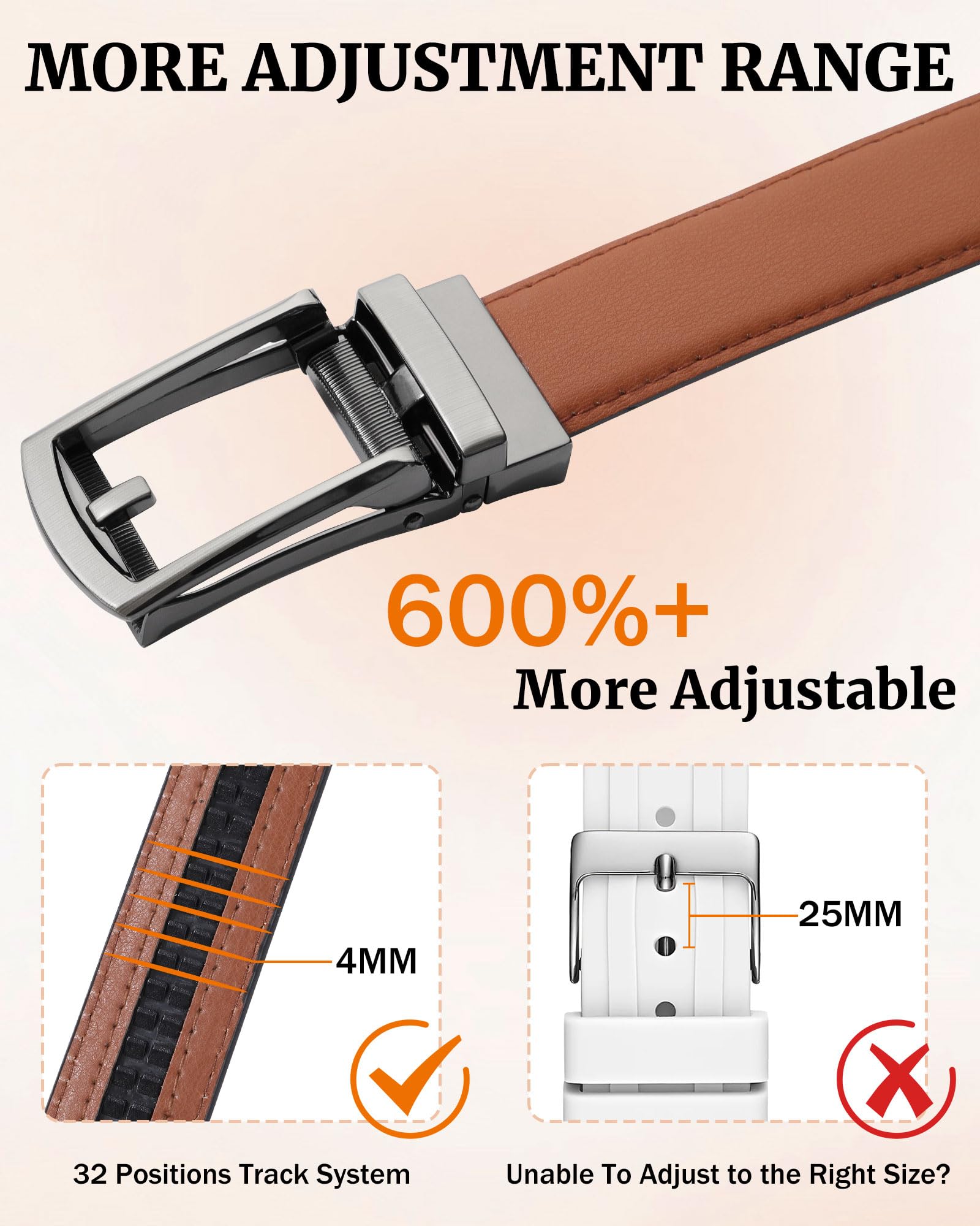 AWAYTR Boys Ratchet Belt for Kids - Adjustable Black & Brown Leather Belts for Dress Pants, Uniforms & Jeans | Perfect for School, Church & Special Occasions