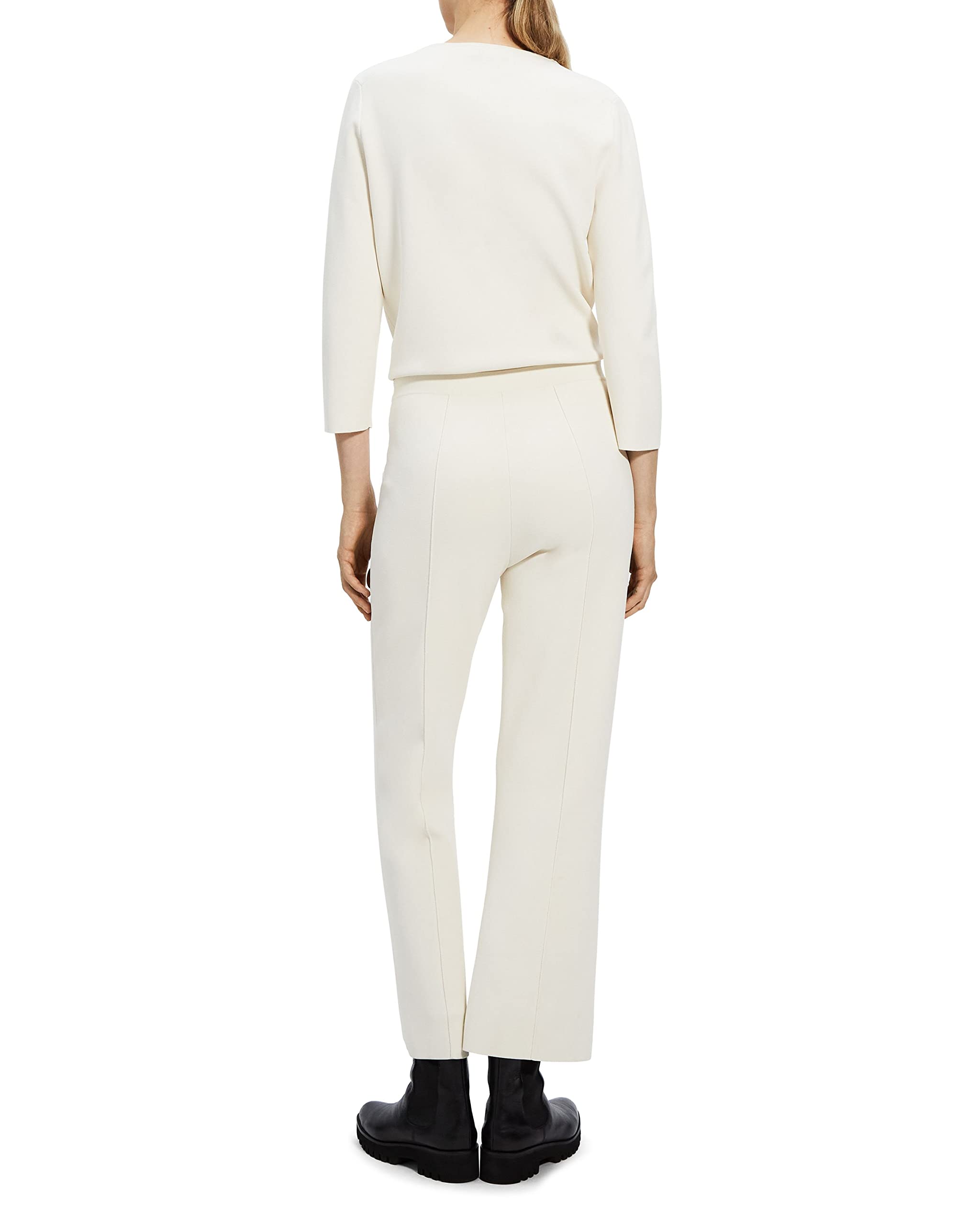 Theory Women's Wide-Leg Flare Pants - High Waisted Office Trousers for Business Casual & Professional Workwear (Perfect for Office, Meetings & Smart Casual Outfits)