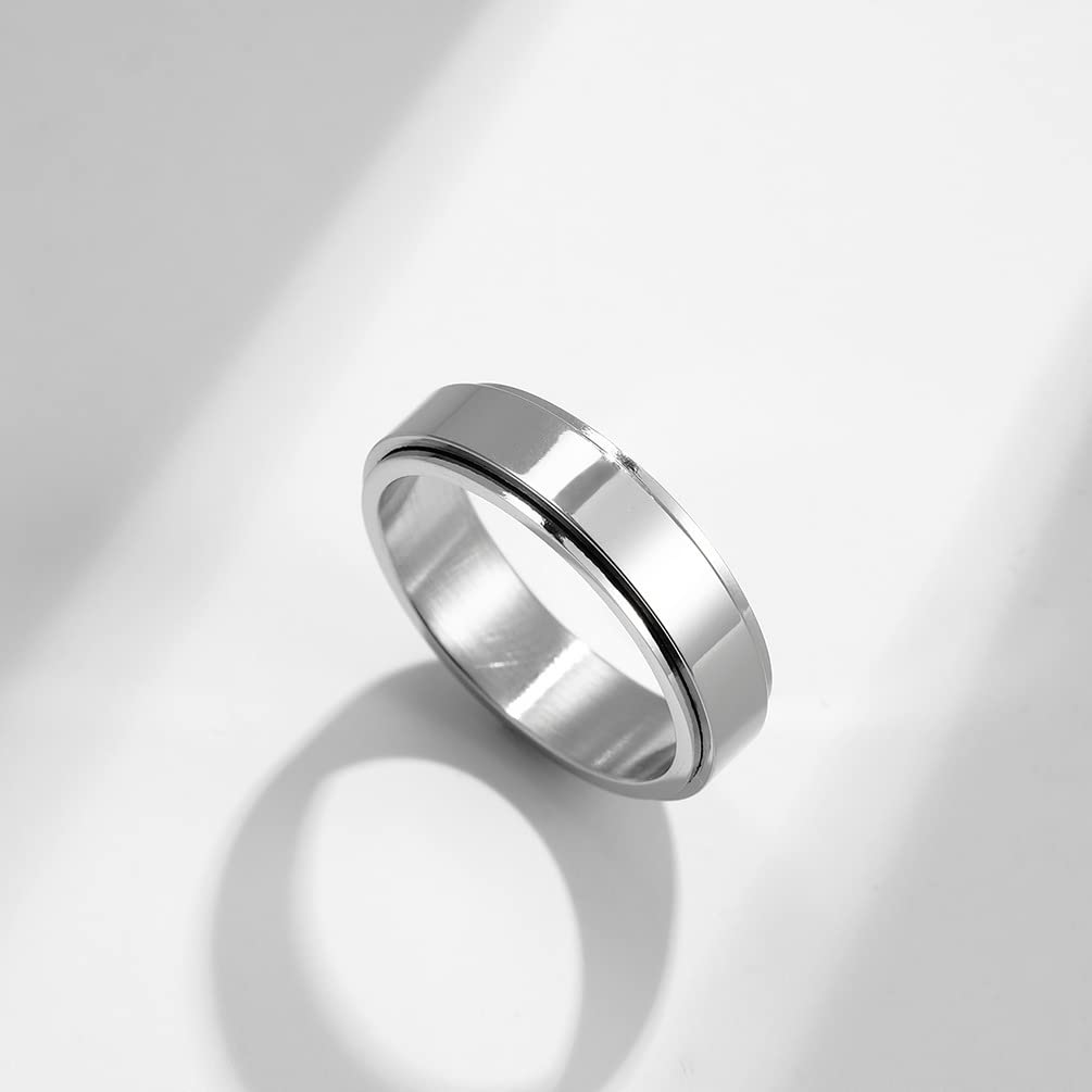 Keep Fucking Going Stainless Steel Motivational Ring - Inspirational Spinner Band for Women & Teens - High Polish Silver Size 7 - Perfect for Graduation Gifts, Daily Encouragement & Self-Motivation Jewelry