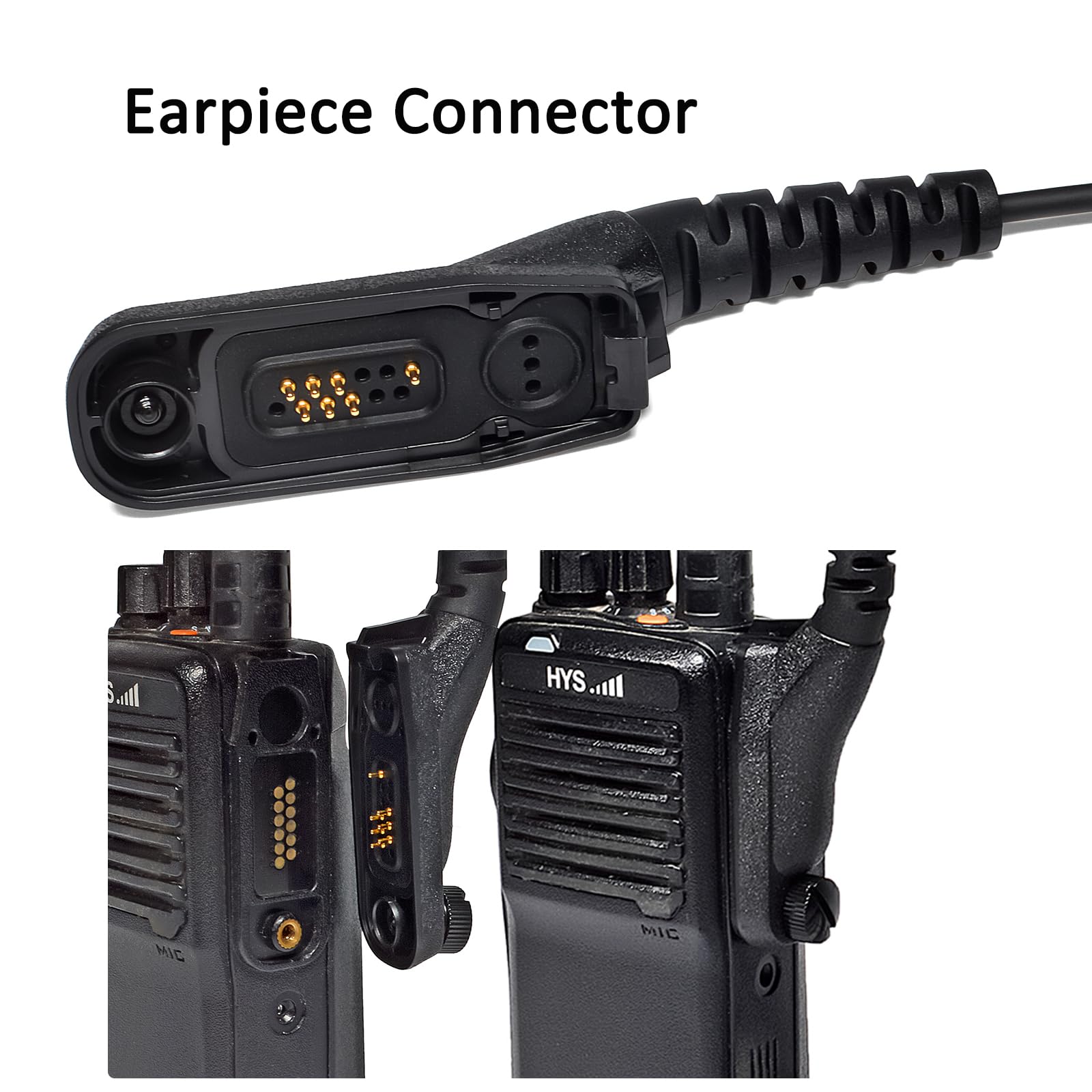 Motorola APX Series Surveillance Radio Earpiece - Low Profile Transparent Acoustic Coil Tube Headset with Large Front PTT Button (Includes Medium Earmolds) | Ideal for Law Enforcement, Security Personnel & Discreet Communication