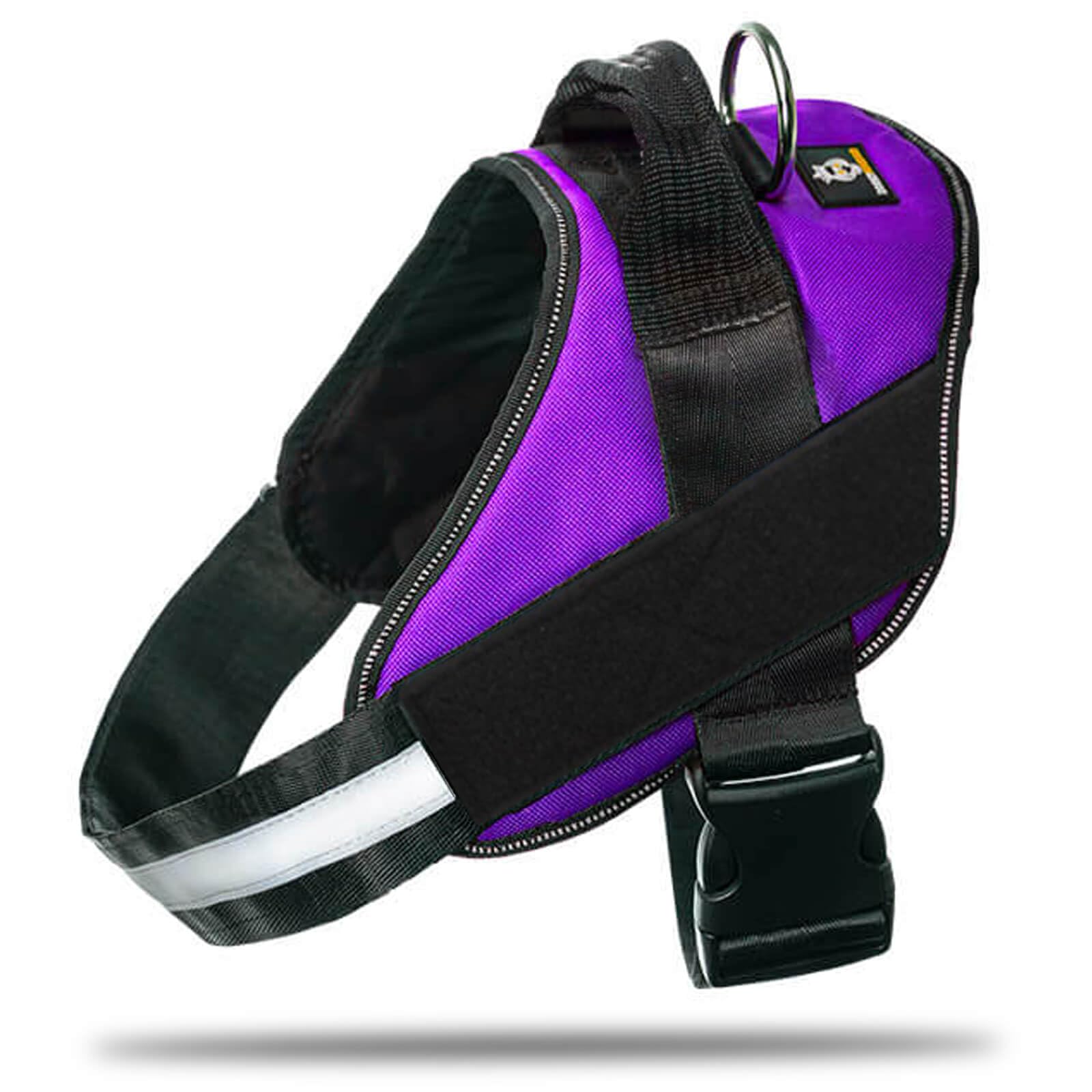 Adjustable No-Pull Dog Harness with Patch Panels & Handle - Reflective Heavy Duty Service Vest for Small Medium Large Dogs - Purple XS - Perfect for Training, Walking & Outdoor Adventures