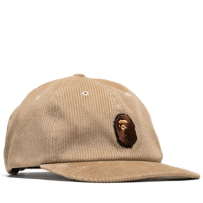 BAPE Ape Head Corduroy Strapback Hat - Beige | Streetwear Fashion Accessory for Men & Women | Perfect for Urban Outfits & Casual Wear