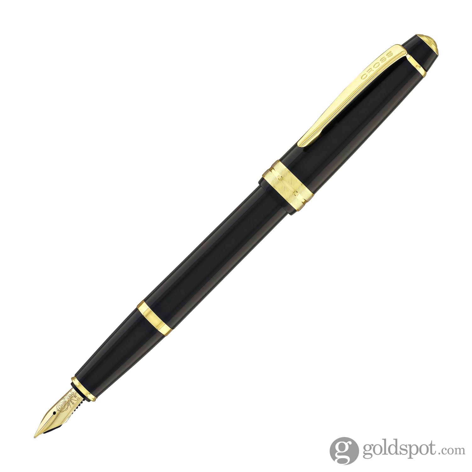 Premium Cross Bailey Light Fountain Pen - Glossy Black Resin with Gold Trim for Smooth Writing | Ideal for Office, Journaling & Gift Giving