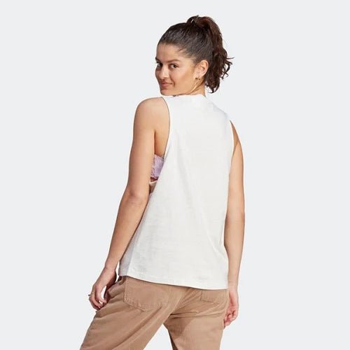 Adidas Women's Big Logo White Tank Top - Breathable Workout Shirt for Gym, Running & Casual Wear