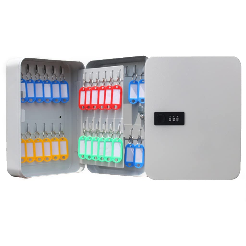 Wall-Mounted Key Safe Box with 48-Bit Password Lock - Secure Storage for Home, Office & Property Management (Silver) | Ideal for Spare Keys, Airbnb Hosts & Rental Properties