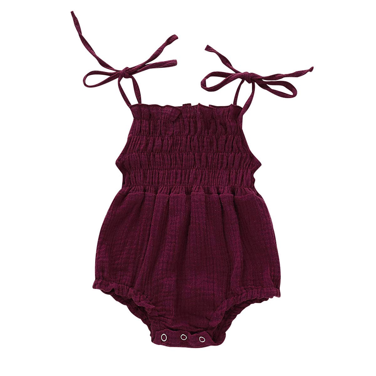 Newborn Baby Girl Summer Romper - Soft Cotton Linen Sleeveless Halter Jumpsuit for 0-24 Months | Perfect for Playtime, Beach & Family Photos