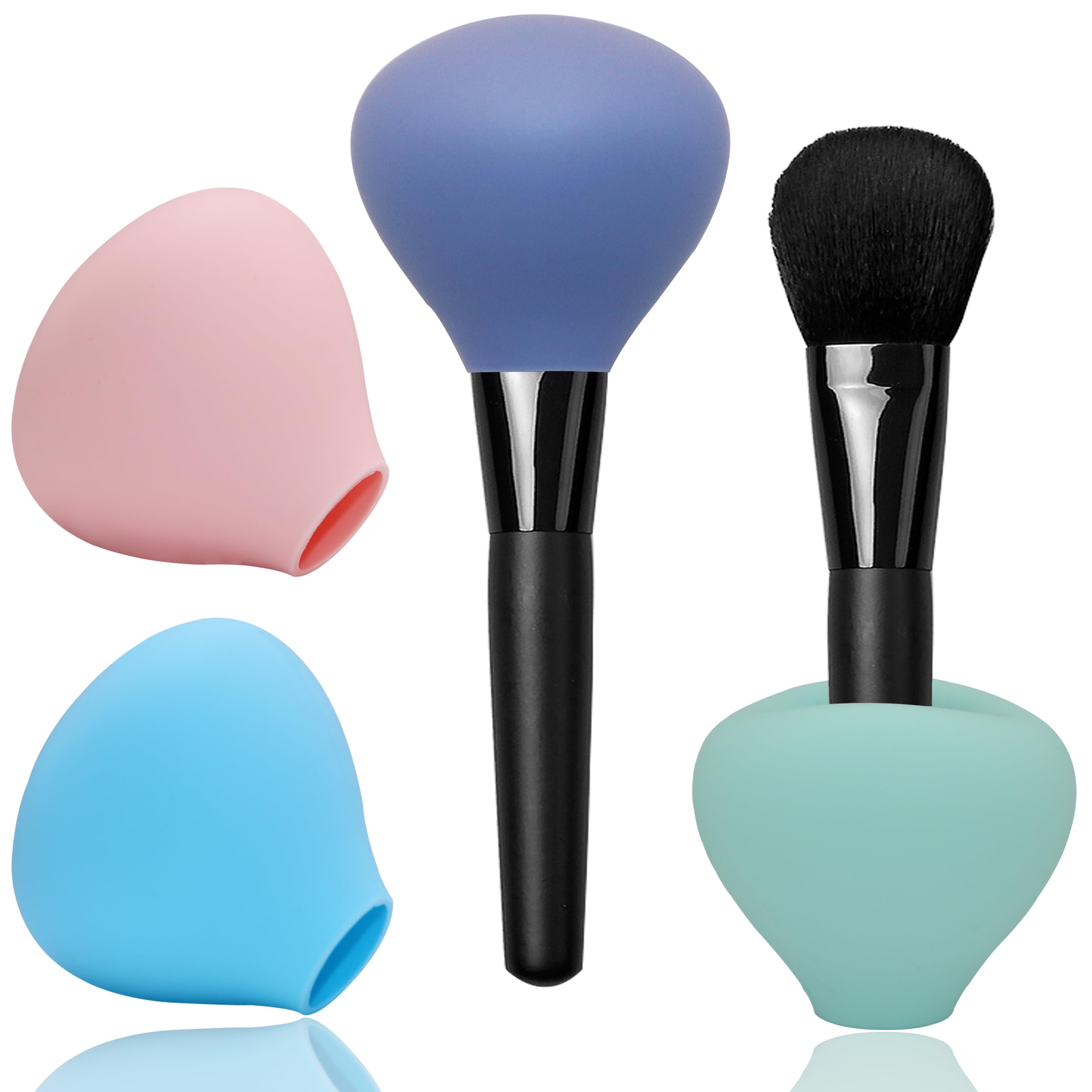 Silicone Makeup Brush Covers 4-Pack - Dustproof Travel Organizer for Makeup Storage & Protection | Perfect for Travel & Home Use