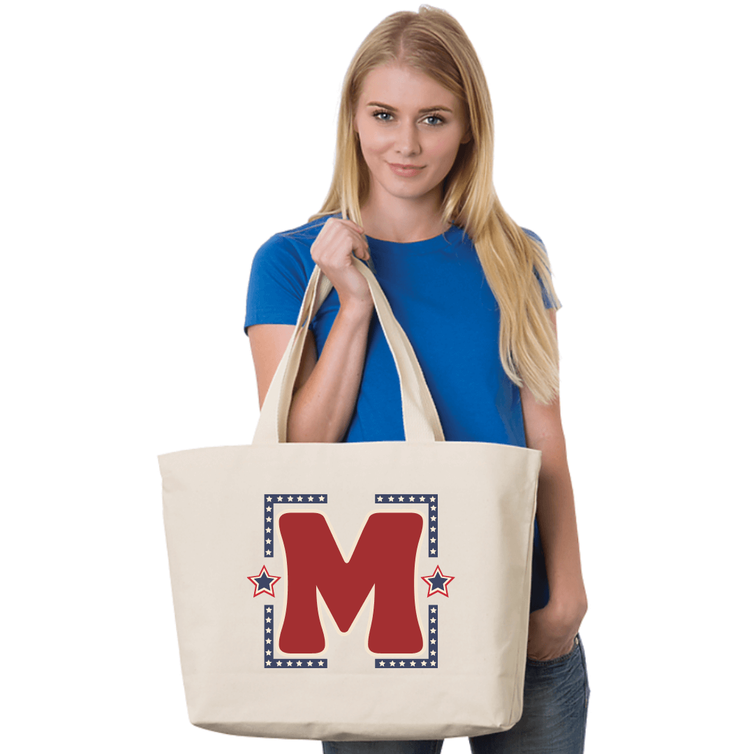 Personalized Americana Graphic Tote Bag - Custom Made in USA - Perfect for Shopping, Beach & Everyday Use