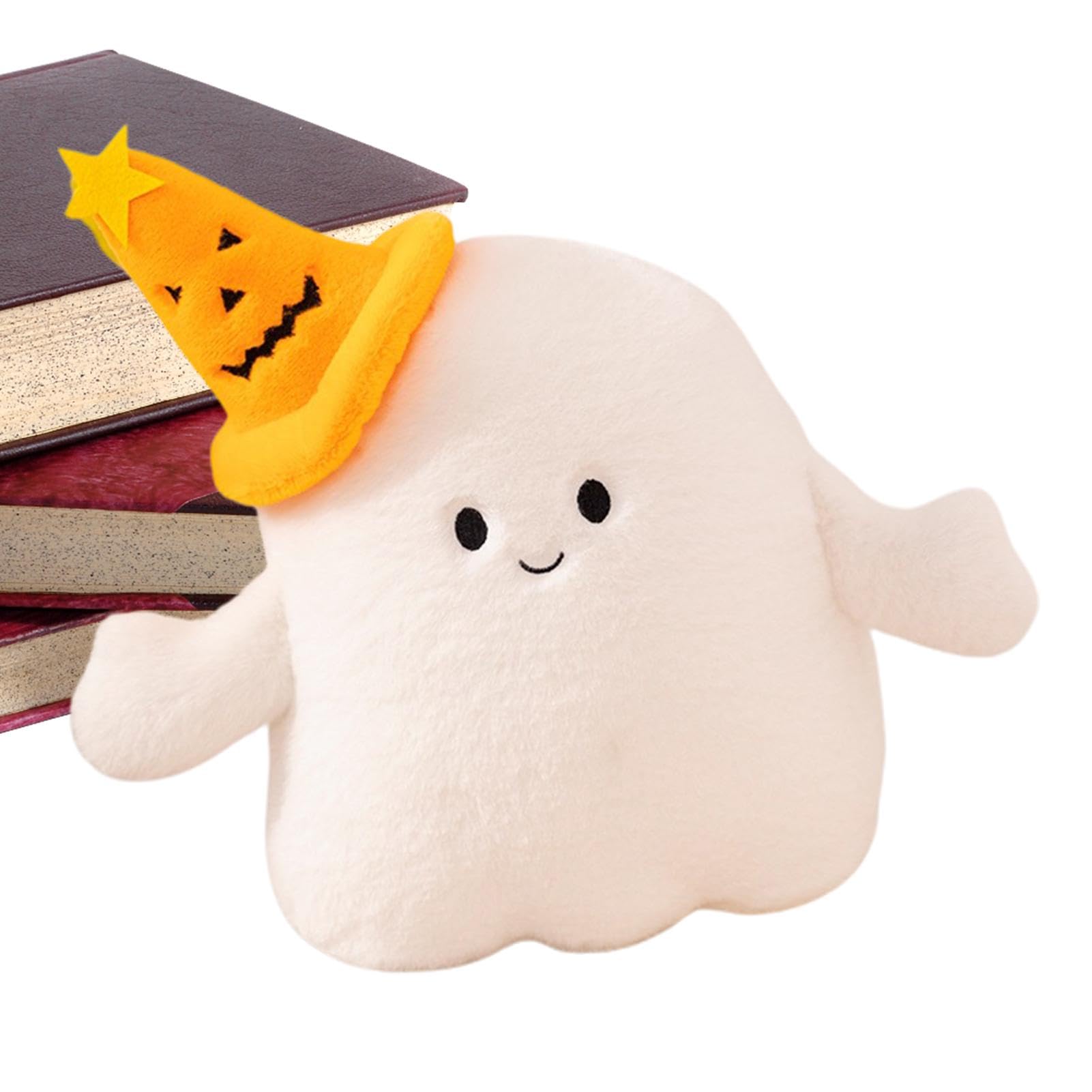 Halloween Plush Ghost Toy with Pumpkin Hat - Soft & Cute Stuffed Animal for Kids - Perfect for Halloween Decorations, Party Favors, and Spooky Gift Giving