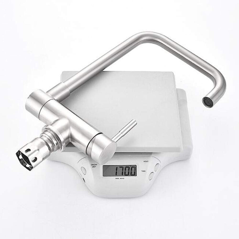 Foldable 304 Stainless Steel Kitchen Sink Faucet - Single Hole Hot & Cold Water Rotating Faucet for Inner Window Installation | Perfect for Small Kitchens, RVs, and Tiny Homes