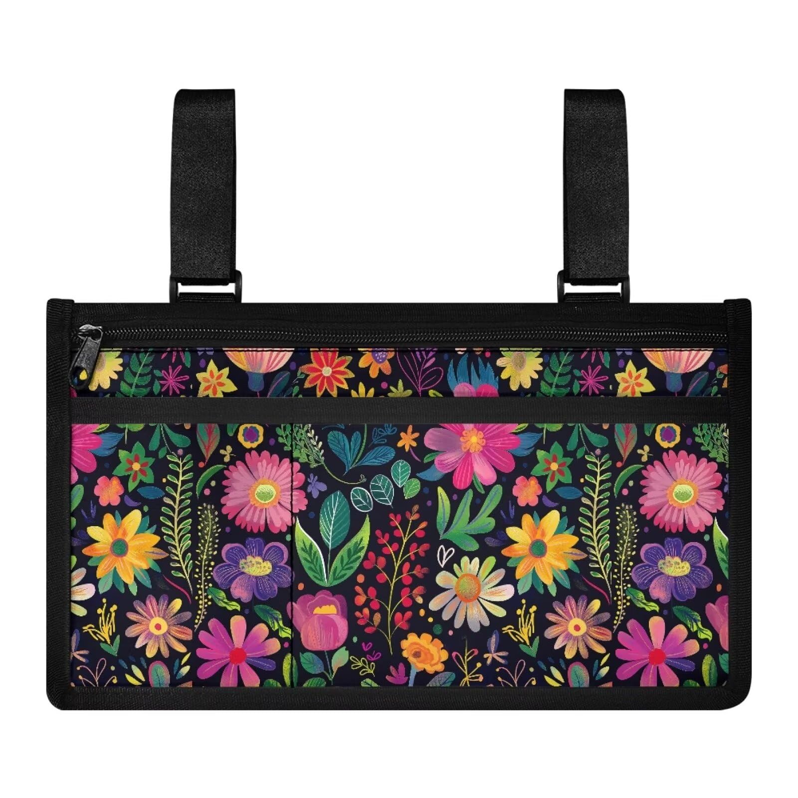 **Hip Hop Wheelchair Side Bag - Nature Print Wheelchair Accessories for Adults & Seniors - Versatile Rehabilitation Aid & Wheelchair Backpack - Perfect for Daily Use, Travel & Outdoor Activities**
