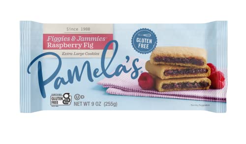 Pamela's Products Gluten Free Figgies & Jammies Cookies - Raspberry & Fig Flavor, 9oz (6-Pack) | Healthy Snacks for Kids, School Lunch, Afternoon Tea & Gluten-Free Diet