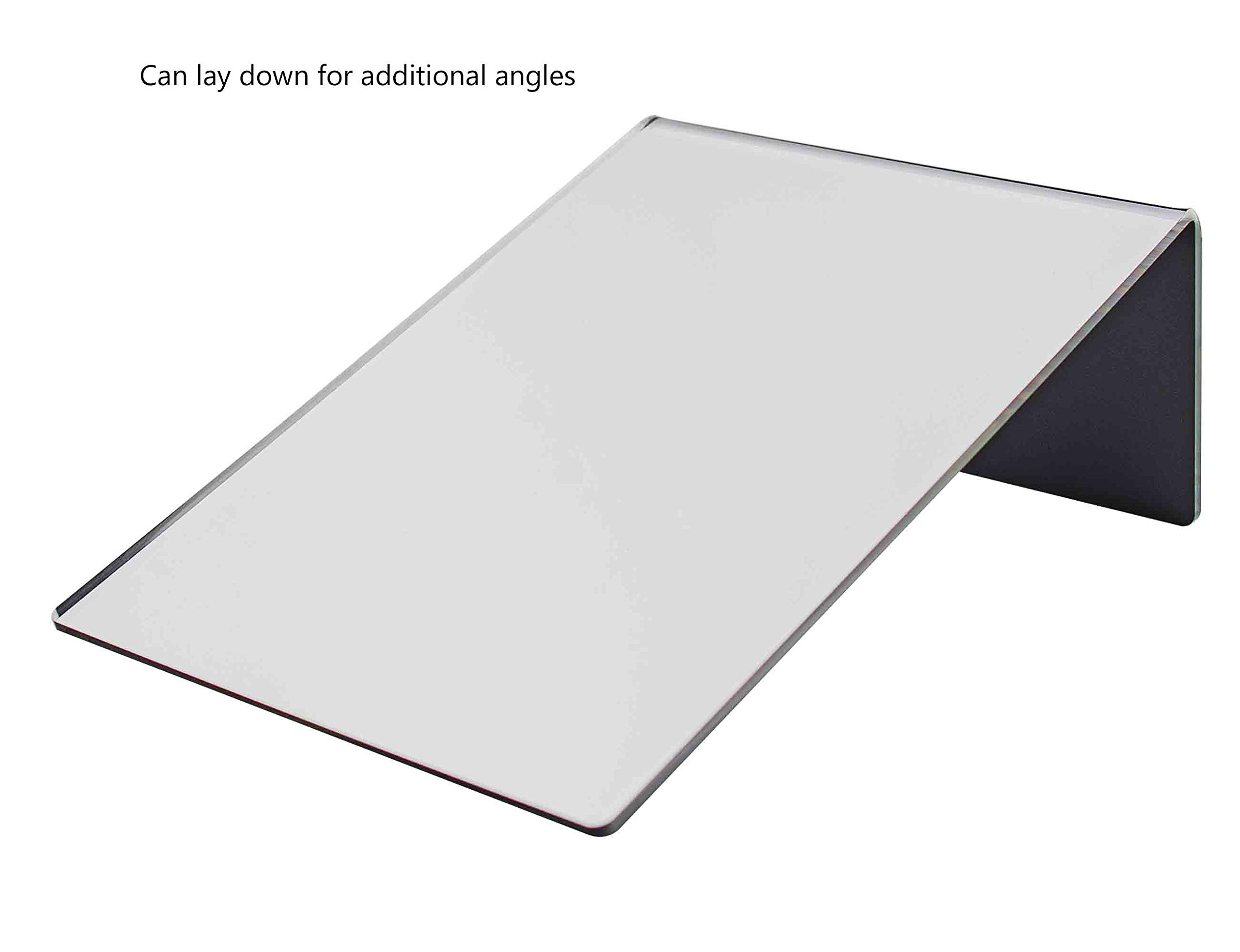 4 Pack Acrylic Mirror 5” x 7” - Slanted Countertop Display for Jewelry Stores, Hair Salons & Piercing Kiosks - Perfect Travel, Locker & Desk Makeup Mirror - Durable One-Piece Design for Retail & Personal Use