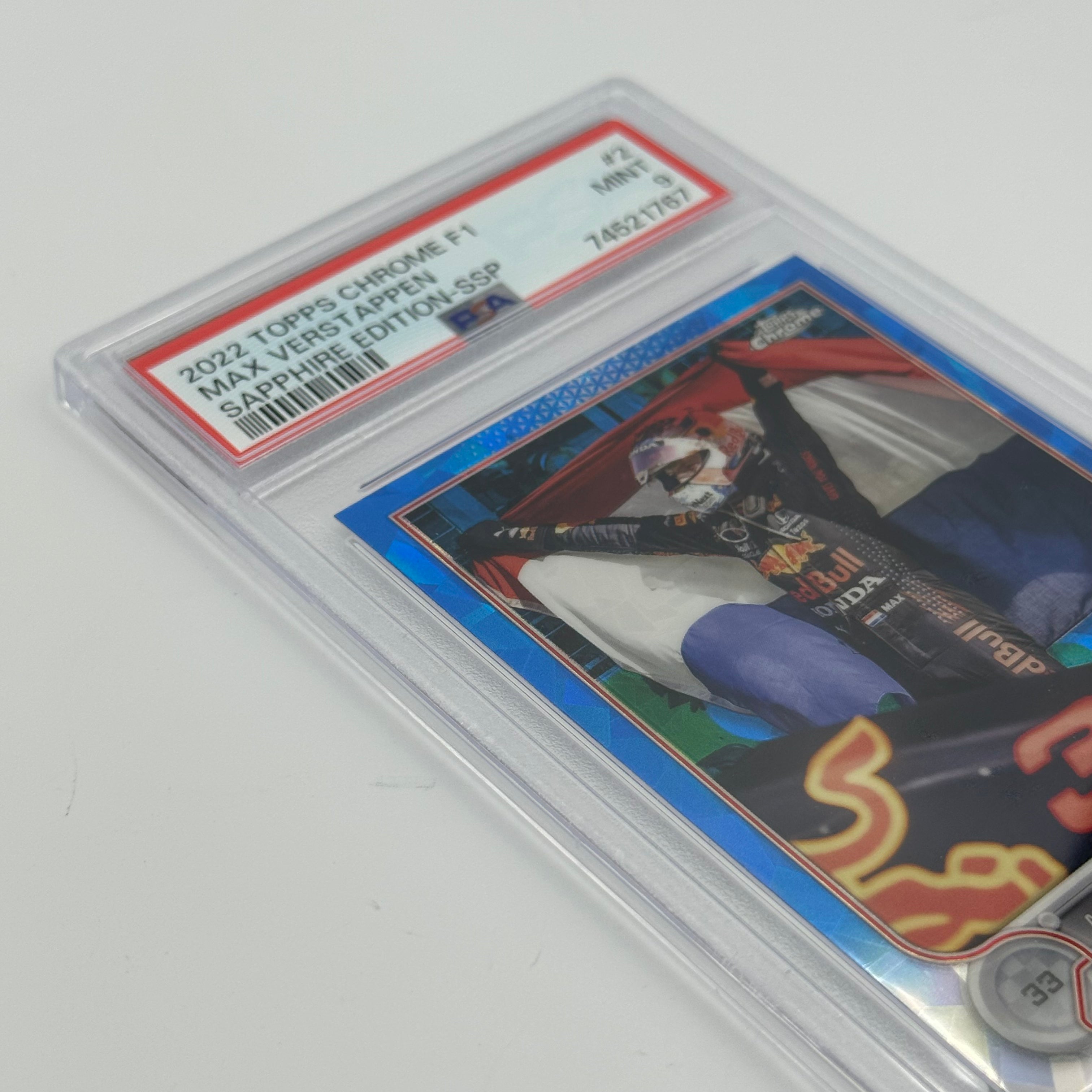 PSA 9 Graded MAX VERSTAPPEN #2 SAPPHIRE EDITION SSP Image Variation - Rare Collectible Trading Card for F1 Fans & Sports Memorabilia Enthusiasts