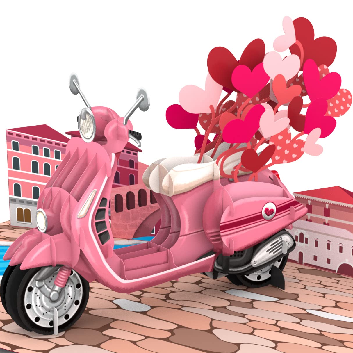 Handmade 3D Pop Up Greeting Card - Love Vespa Design for Birthday, Anniversary & Special Occasions | 5x7 Inch Unique 3D Art Card | Perfect for Romantic Gifts, Wedding Invitations & Surprise Greetings