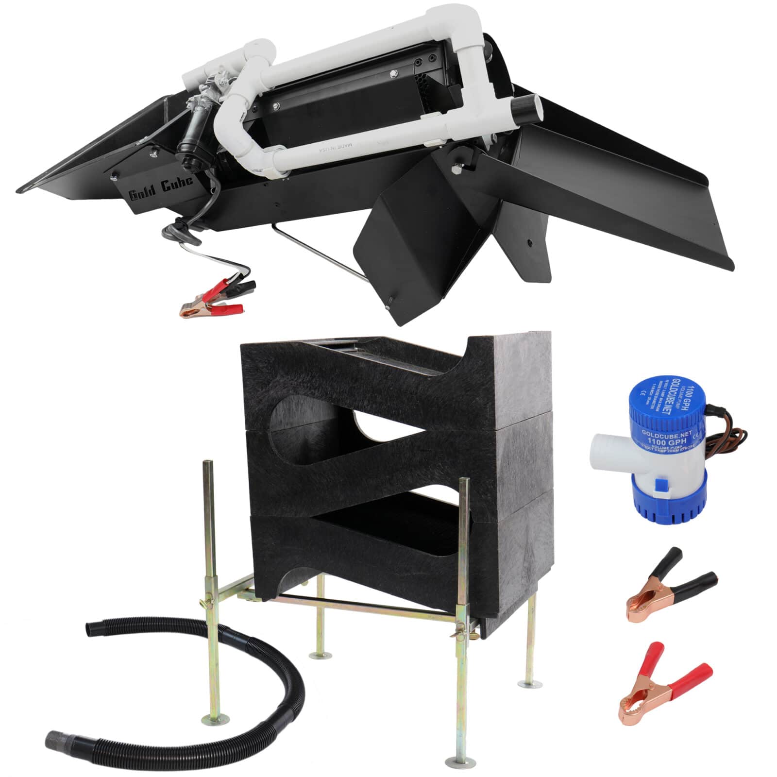 Gold Cube 3 Stack Deluxe Complete Kit with Gold Trommel - Gold Prospecting Equipment for Mining, Panning & Recovery - Perfect for Outdoor Adventures & Treasure Hunting