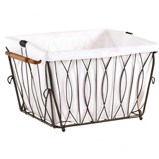 Verona Collapsible Laundry Cart with Removable Basket & 2 Canvas Bags - Foldable Rolling Hamper for Bedroom, Closet, Dorm - Space Saving Storage Organizer (Bronze)