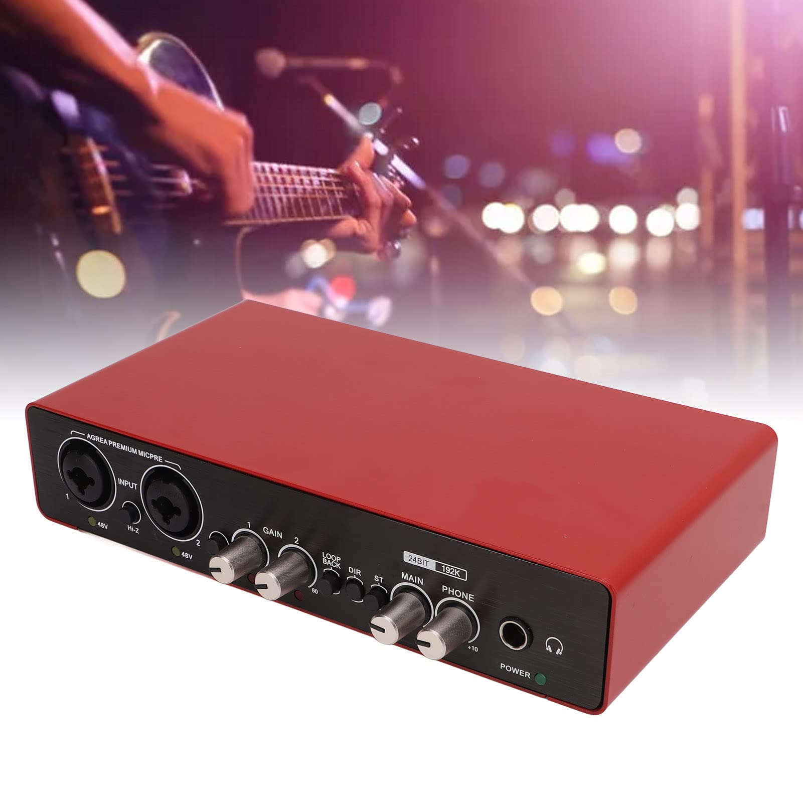 Tangxi USB Sound Card 24 Bit 192kHz HD Audio Interface - External Sound Card for Laptop, PC, Smartphone with Gain Knob & Low Cut High Pass Filter - Perfect for Music Production, Gaming & Streaming