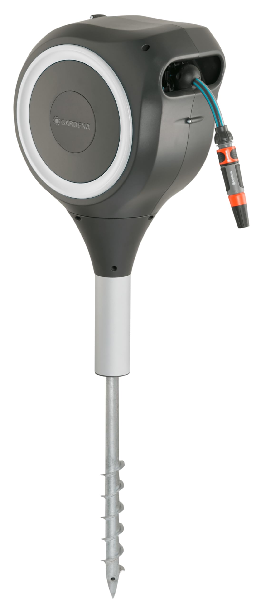 **Gardena 15m White Hose Box with Swivel & Mounting Kit for Easy Garden Watering**