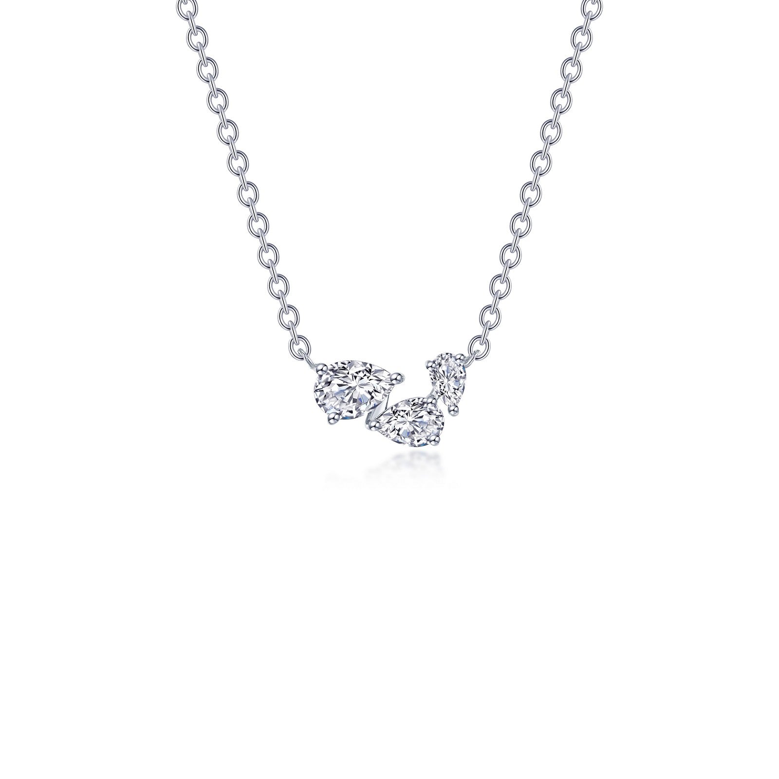 1.61 CTW Three Stone Diamond Necklace for Women - Elegant Pendant Jewelry for Weddings, Anniversaries & Special Occasions