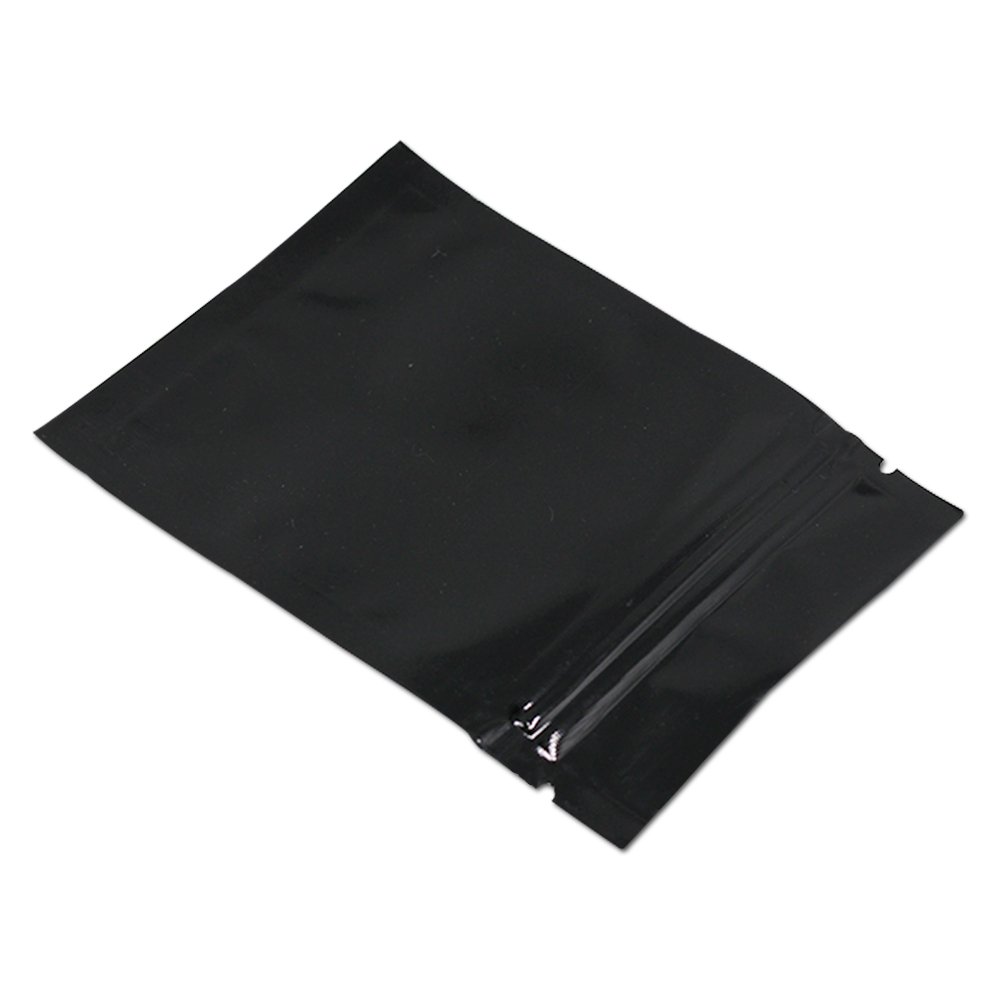 100 Pack Black Mylar Bags 2.3x3.1 Inch - Reusable Aluminum Foil Zipper Lock Bags for Candy, Chocolate, Coffee, Nuts & Long Term Food Storage - Airtight Packaging with Tear Notch - Perfect for DIY, Pantry Organization & Emergency Food Prep