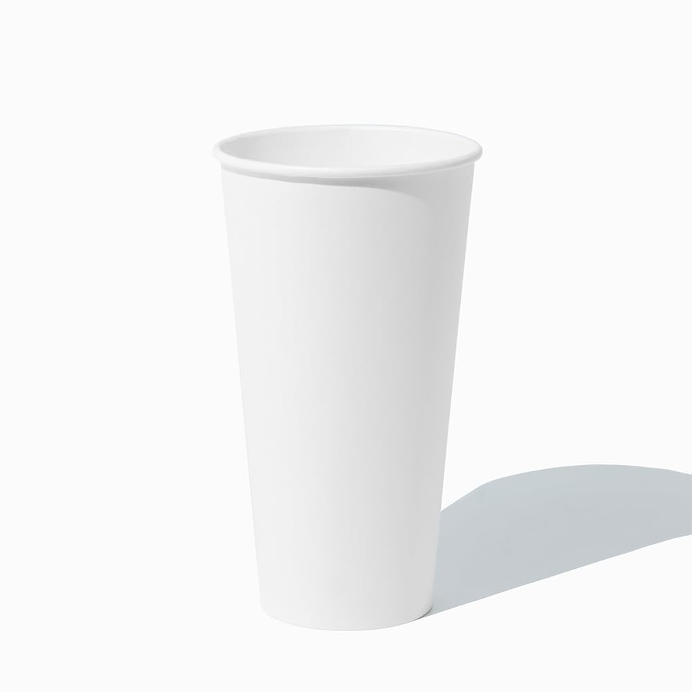 UNIQ 1000-Count 20 oz Disposable White Paper Coffee Cups - Bulk Hot Drink Cups for Coffee, Tea, Hot Chocolate & Smoothies - Perfect for Offices, Cafes, Catering & Events (Lids Sold Separately)