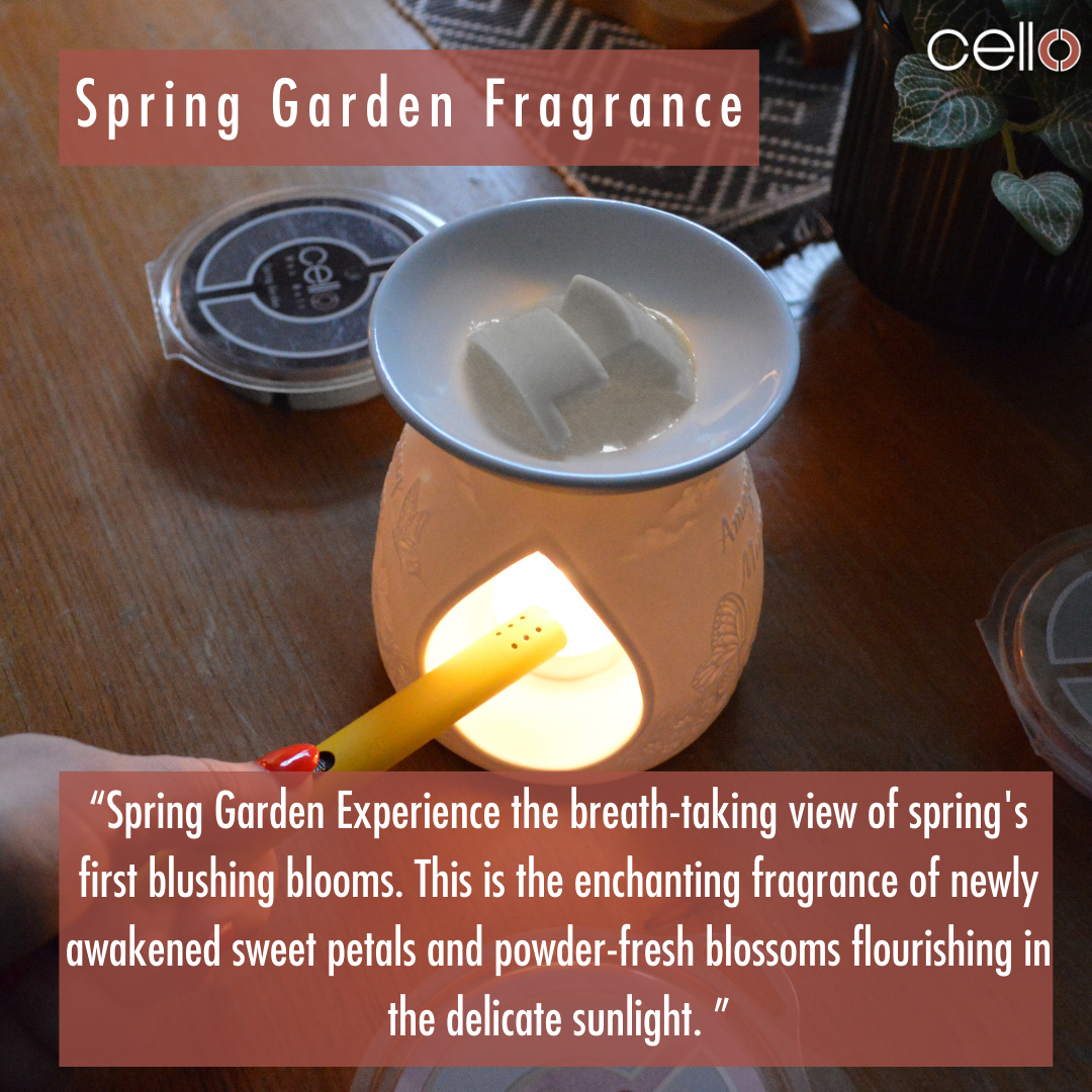 Premium Cello Wax Melts - Spring Garden Scented Wax Cubes for Warmers | Floral & Fresh Fragrance for Home, Office, Spa Relaxation