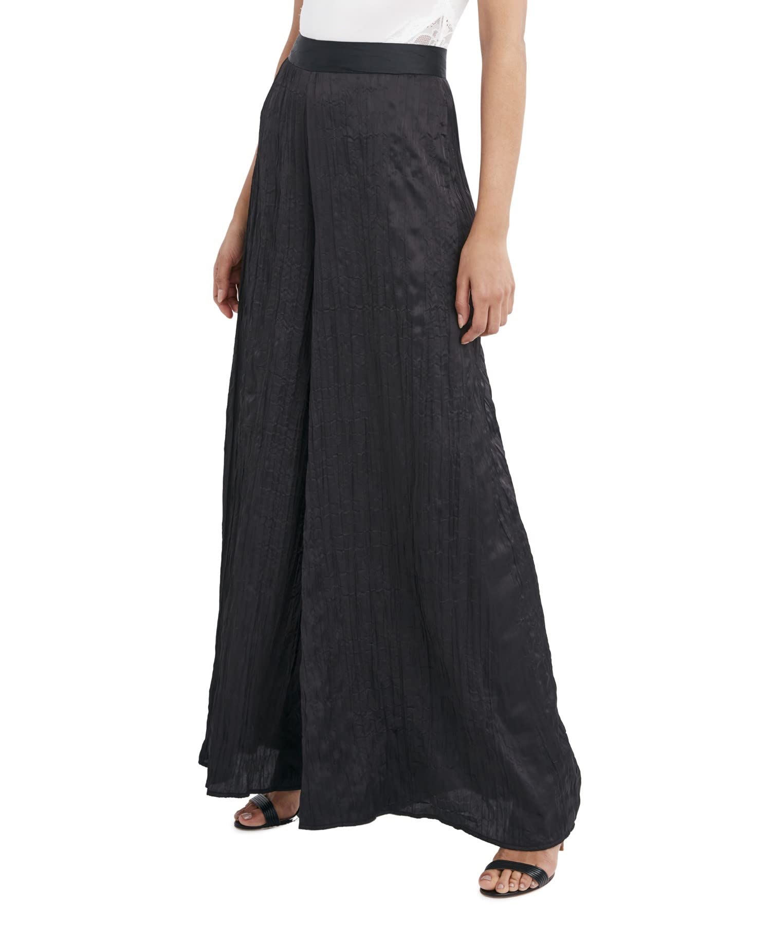 BCBGMAXAZRIA Women's High Waisted Wide Leg Pants - Comfortable Stretch Fabric for Work, Office & Casual Wear | Plus Size Options Available
