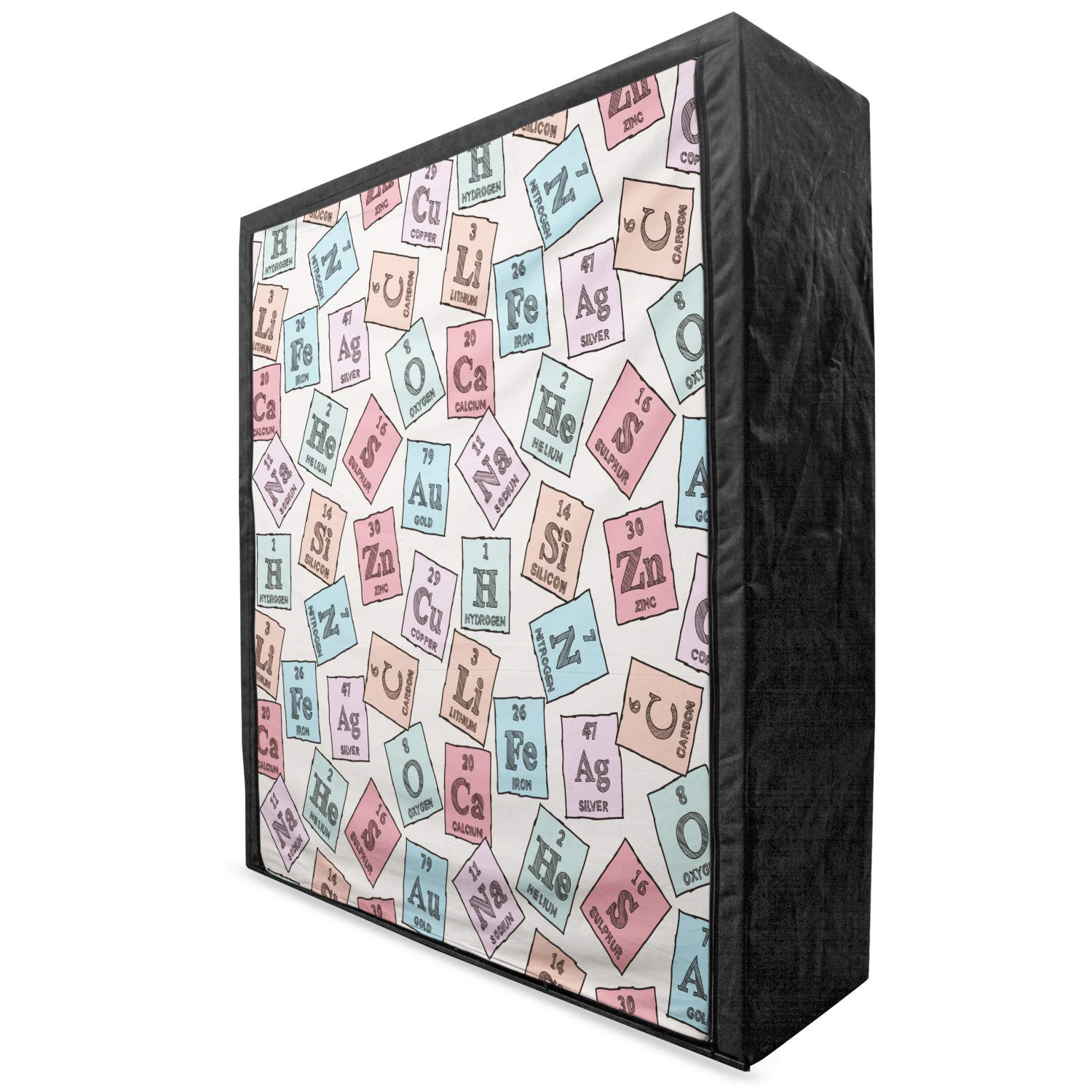 Ambesonne Periodic Table Fabric Wardrobe - Portable Clothing Organizer with Shelves, 59