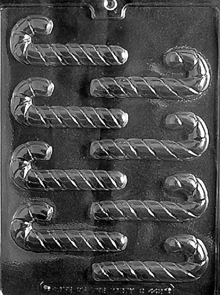 Grandmama's Goodies C442 Candy Cane Chocolate Candy Mold with Step-by-Step Instructions - Perfect for Holiday Treats, DIY Chocolate Making & Christmas Baking