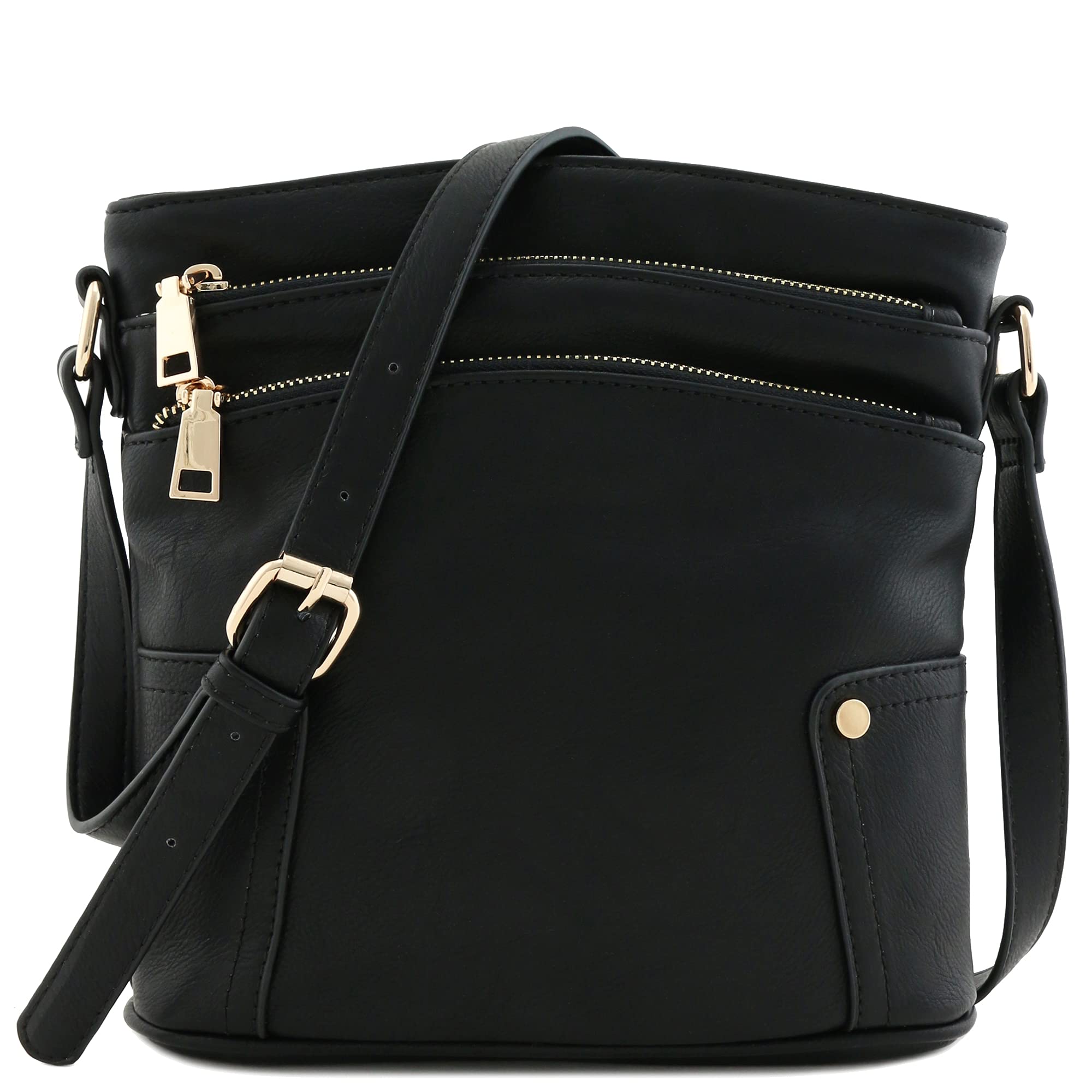 Stylish Triple Zip Pocket Crossbody Bag for Women - Secure Medium Shoulder Purse with Multiple Compartments | Perfect for Travel, Work & Everyday Use