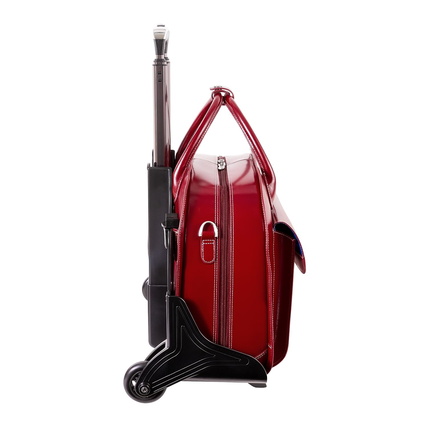 McKlein W Series Red Leather Laptop Rolling Briefcase 94366 - Professional Business Travel Carry-On for Work & Office Commute