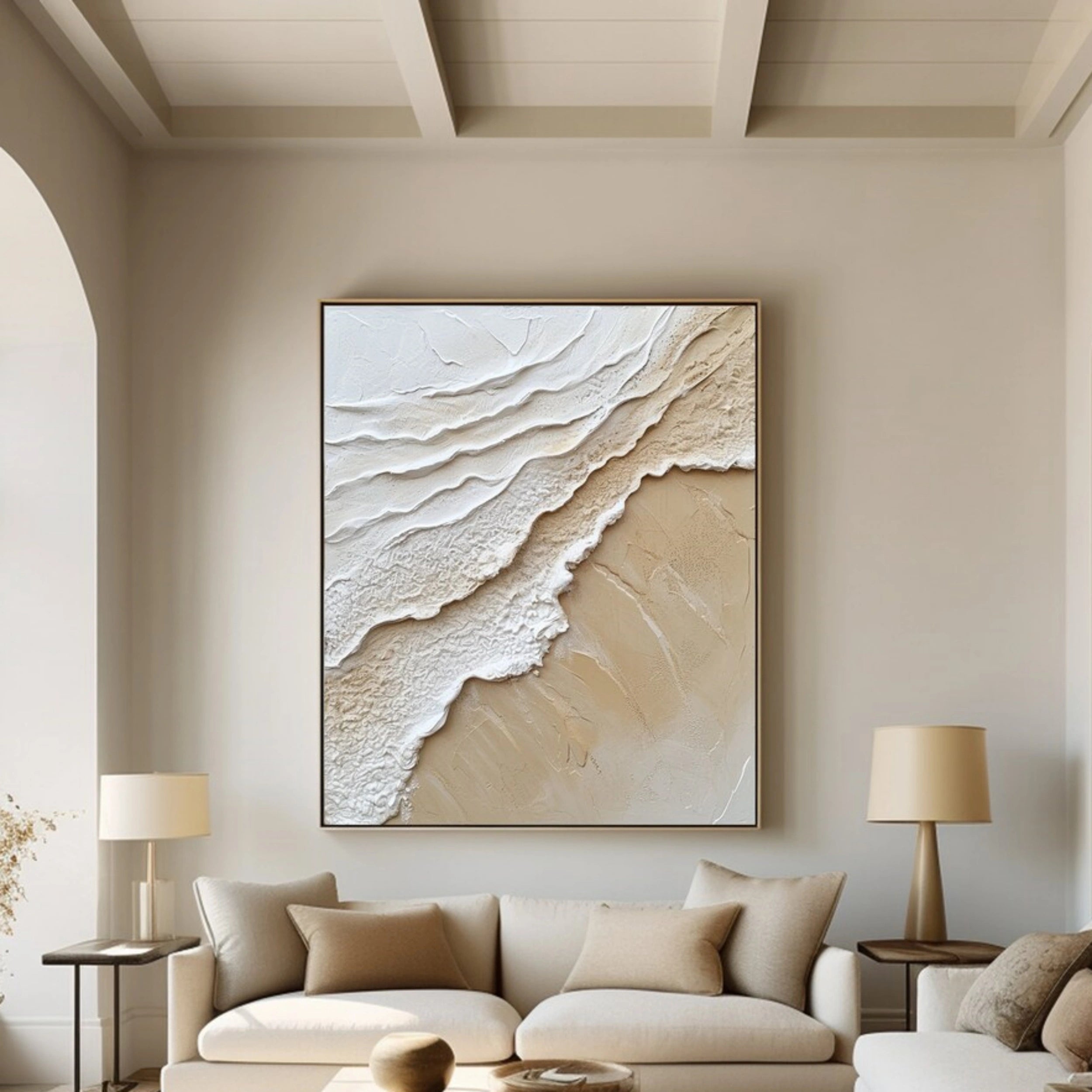 Ocean and Sky Painting #OS 058 - Handmade Canvas Wall Art for Home & Office Decor - Perfect for Living Room, Bedroom, or Office Wall Decor