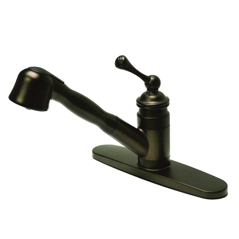Kingston Brass KB3898BL Vintage 8 Single Handle Pull Out Kitchen Washerless Cartridge
