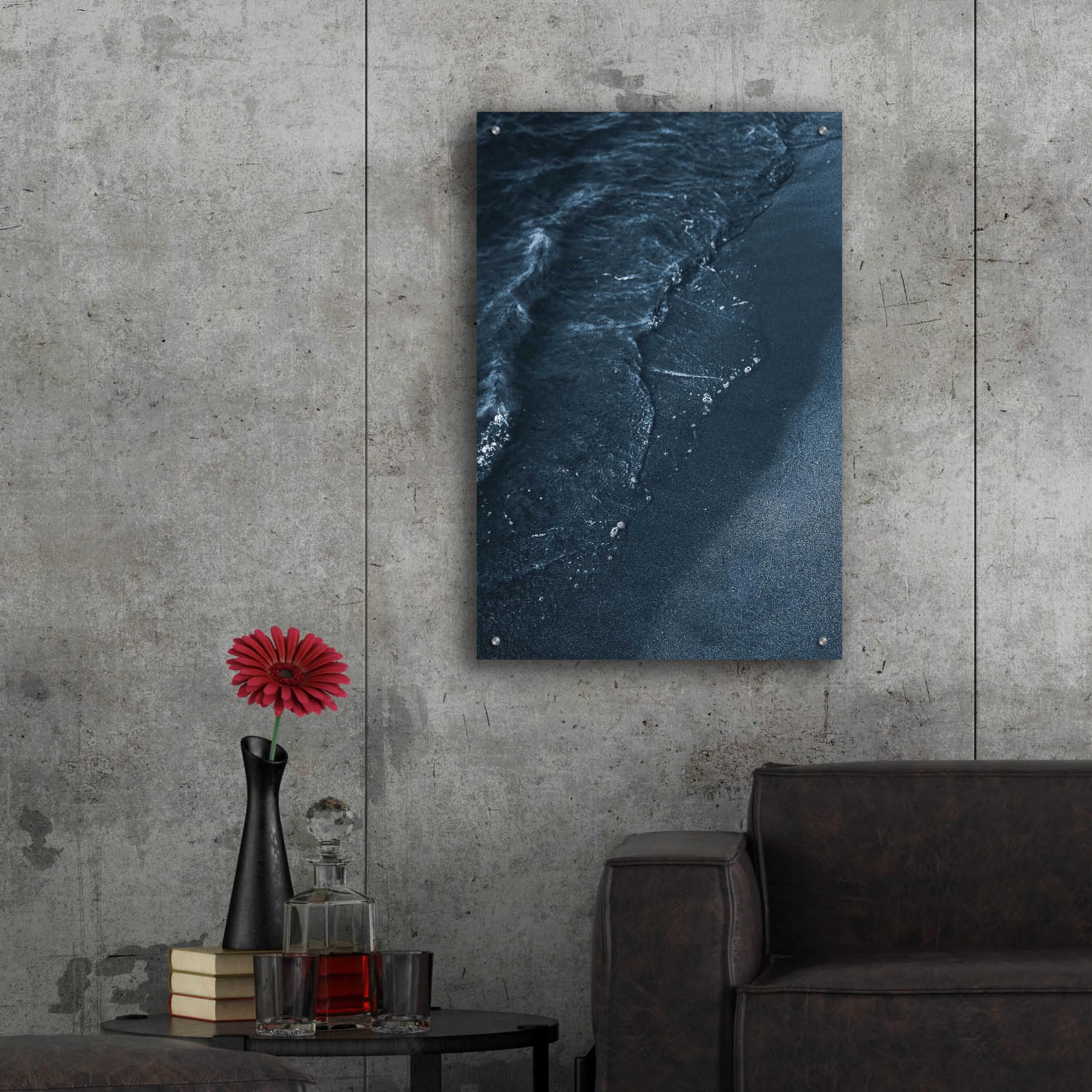 Epic Art 'Blue Beach' by Design Fabrikken - Premium Acrylic Glass Wall Decor 24x36 Inches - Perfect for Living Room, Bedroom & Office Decor