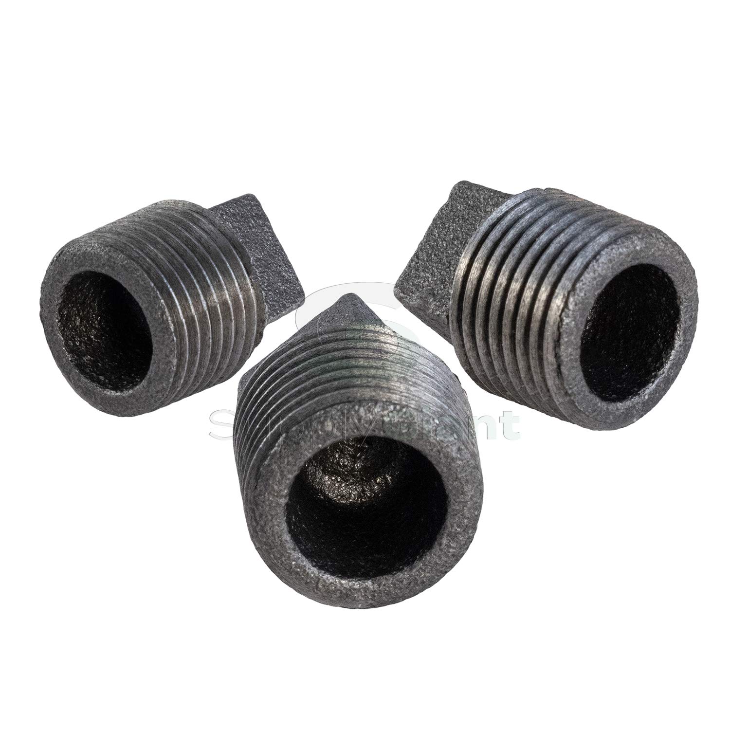 CNQM3000 Black Malleable Iron Plug with Square Head, 1