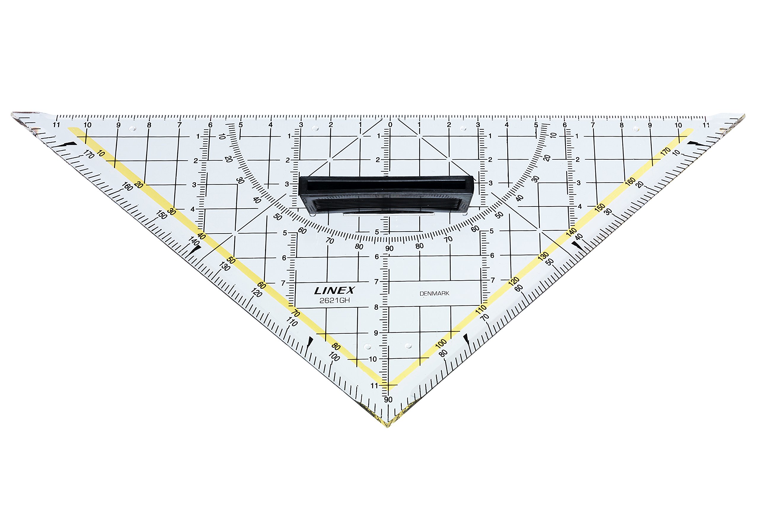 22cm Geometry Triangle Ruler with Removable Handle - Transparent Plastic Drafting Tool for Students, Architects & Engineers - Perfect for Math Class, Technical Drawing and DIY Projects