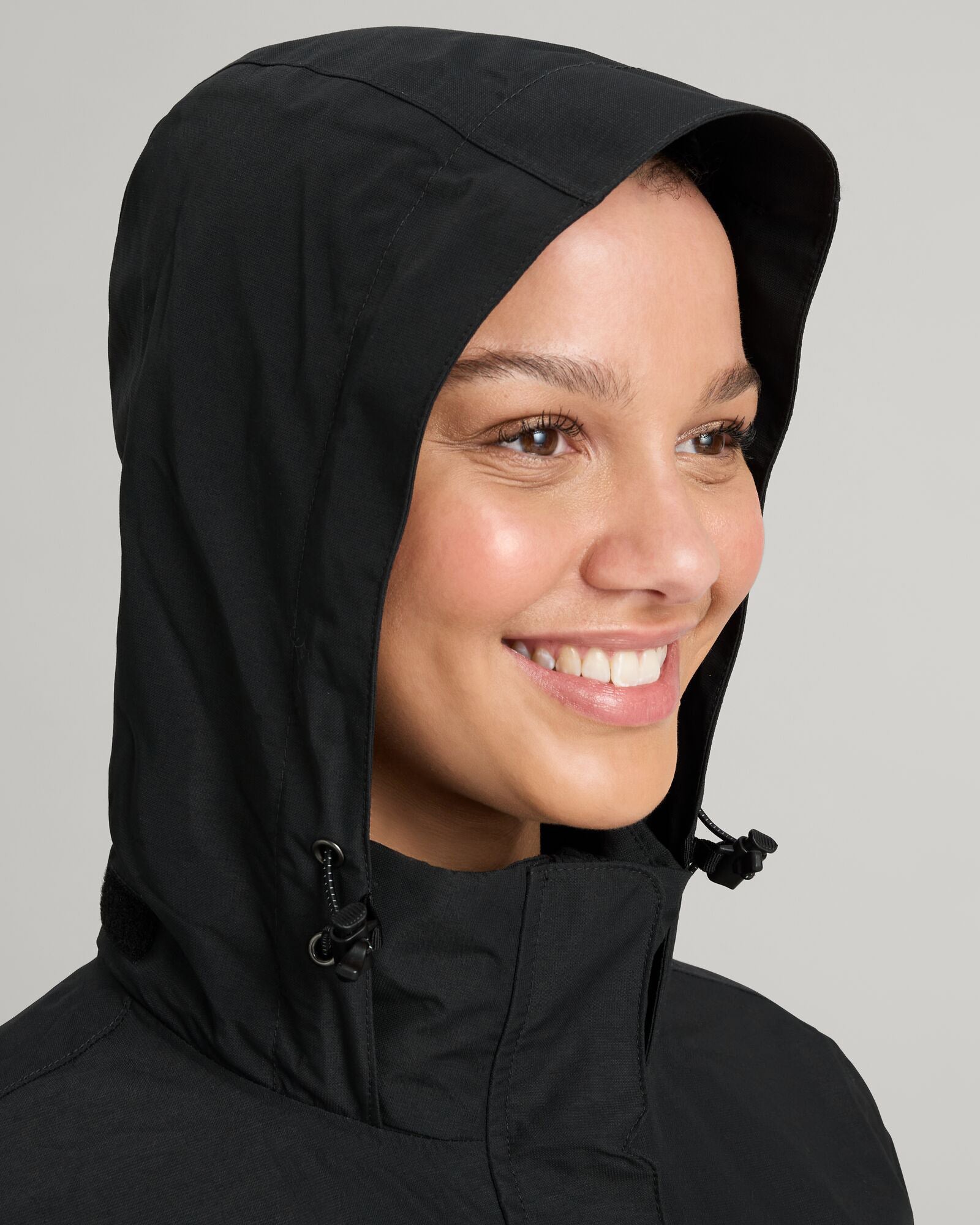 Waterproof Andulo 2-Layer Women's Rain Jacket - Black | Lightweight Windbreaker for Hiking, Commuting & Outdoor Activities