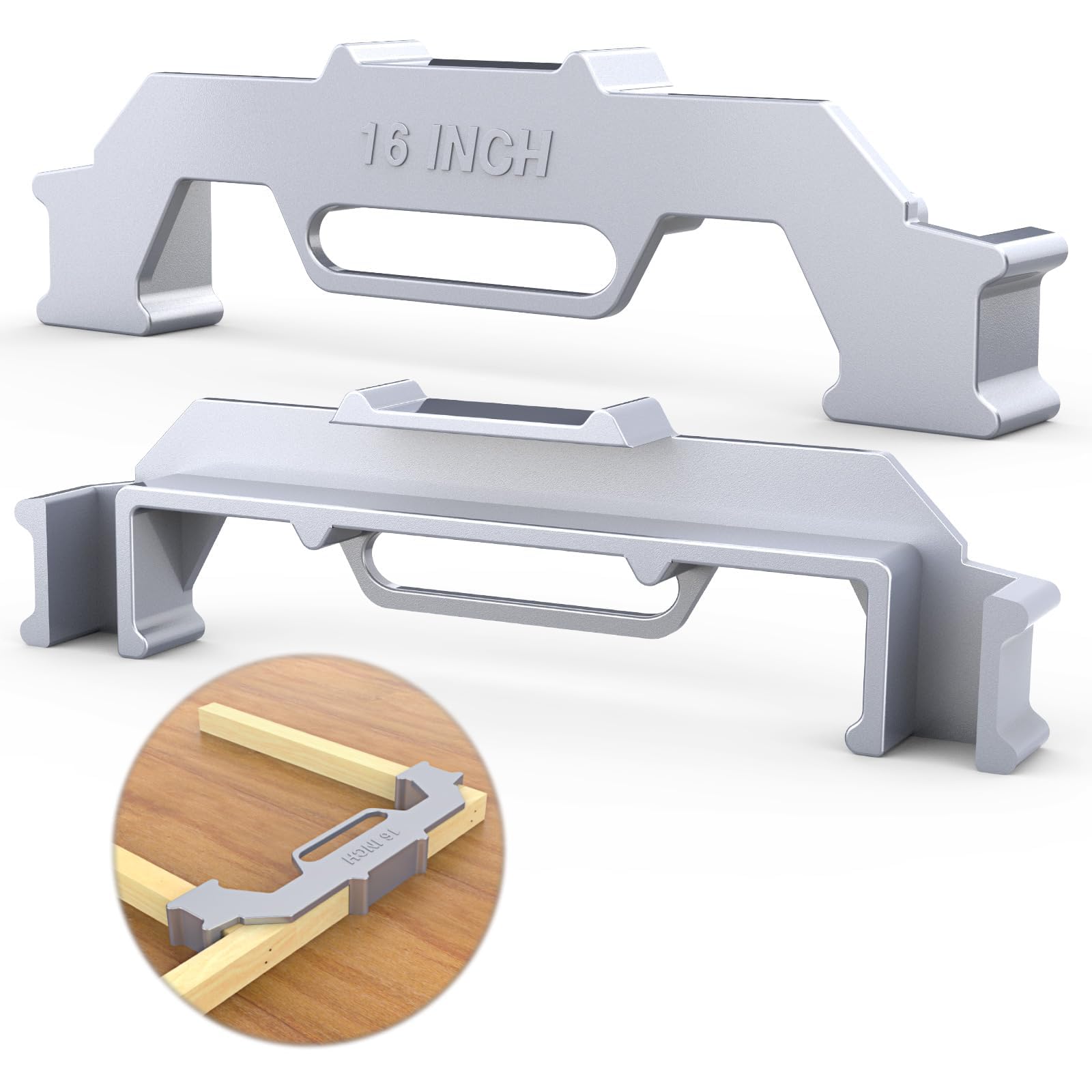 16 Inch Heavy Duty Framing Tool - 100% Cast Aluminum Wall Stud Framing Jig | Precision Measurement Tool for Drywall, Roofing, Flooring & Ladder Construction | Perfect for Professional Carpenters & DIY Home Improvement Projects