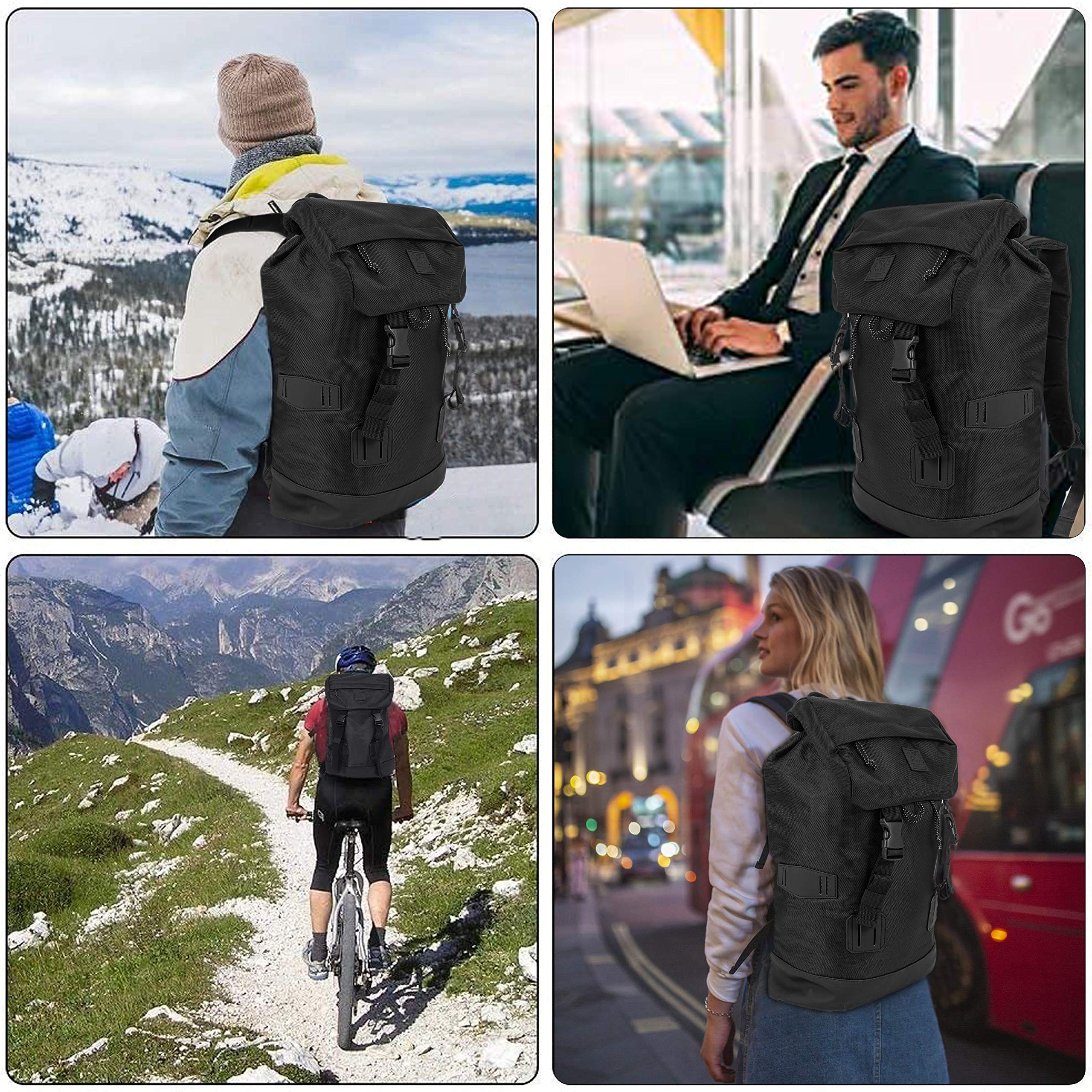 X RAY Canvas Rucksack Backpack - 19L Adjustable Travel Bag for Men & Women | Fits 15.6 Inch Laptop | Perfect for Weekend Trips, Commuting & Daily Use - Black